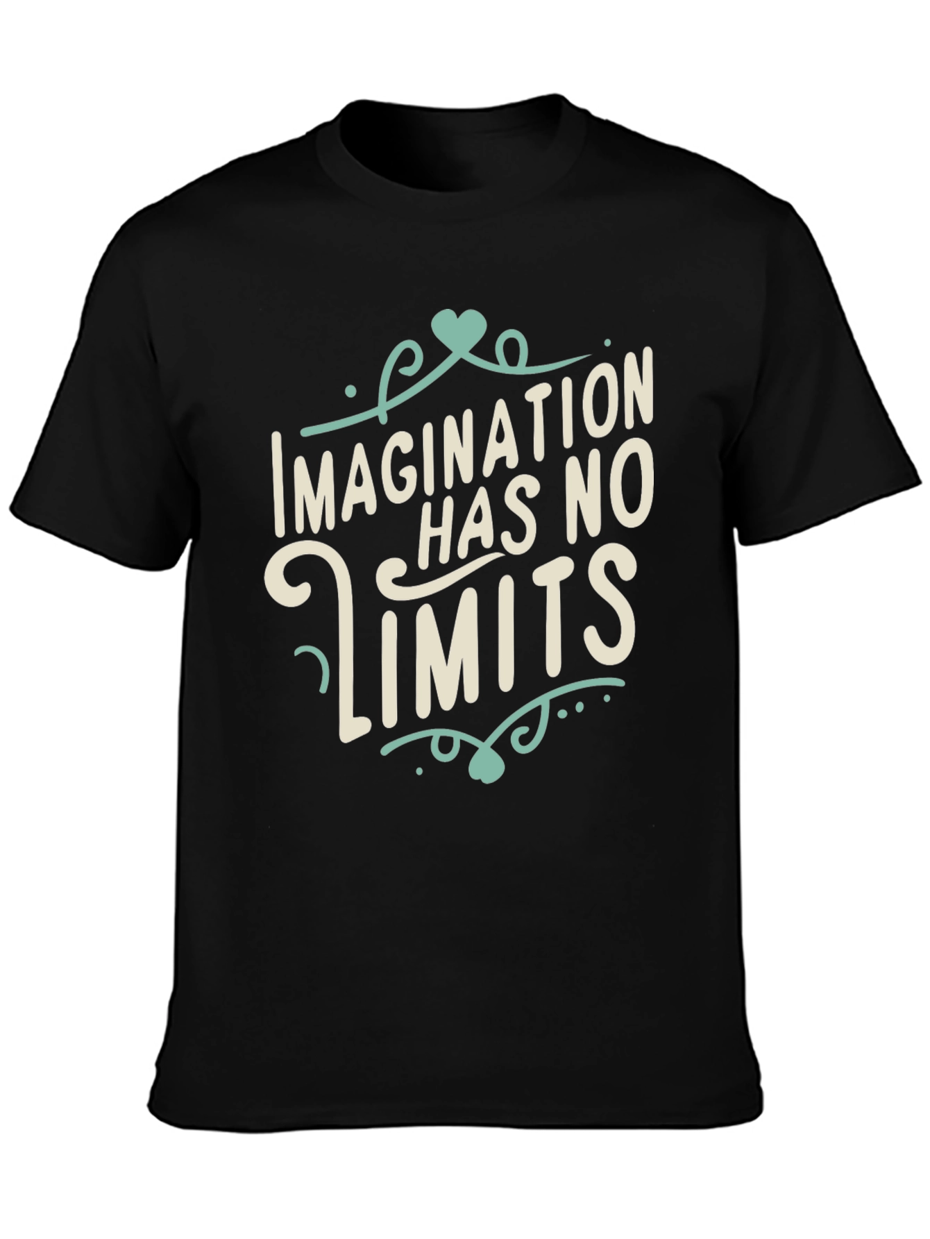 Imagination Has No Limits Black Graphic Tee