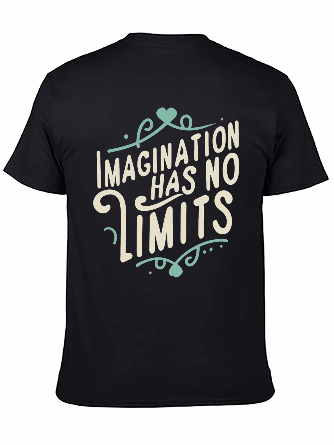 Imagination Has No Limits Black Graphic Tee