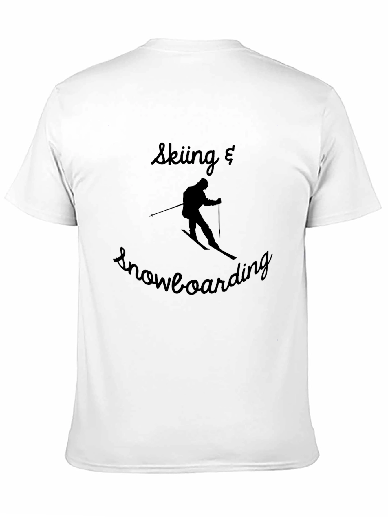 Skiing & Snowboarding Graphic Tee - Black Cotton Blend