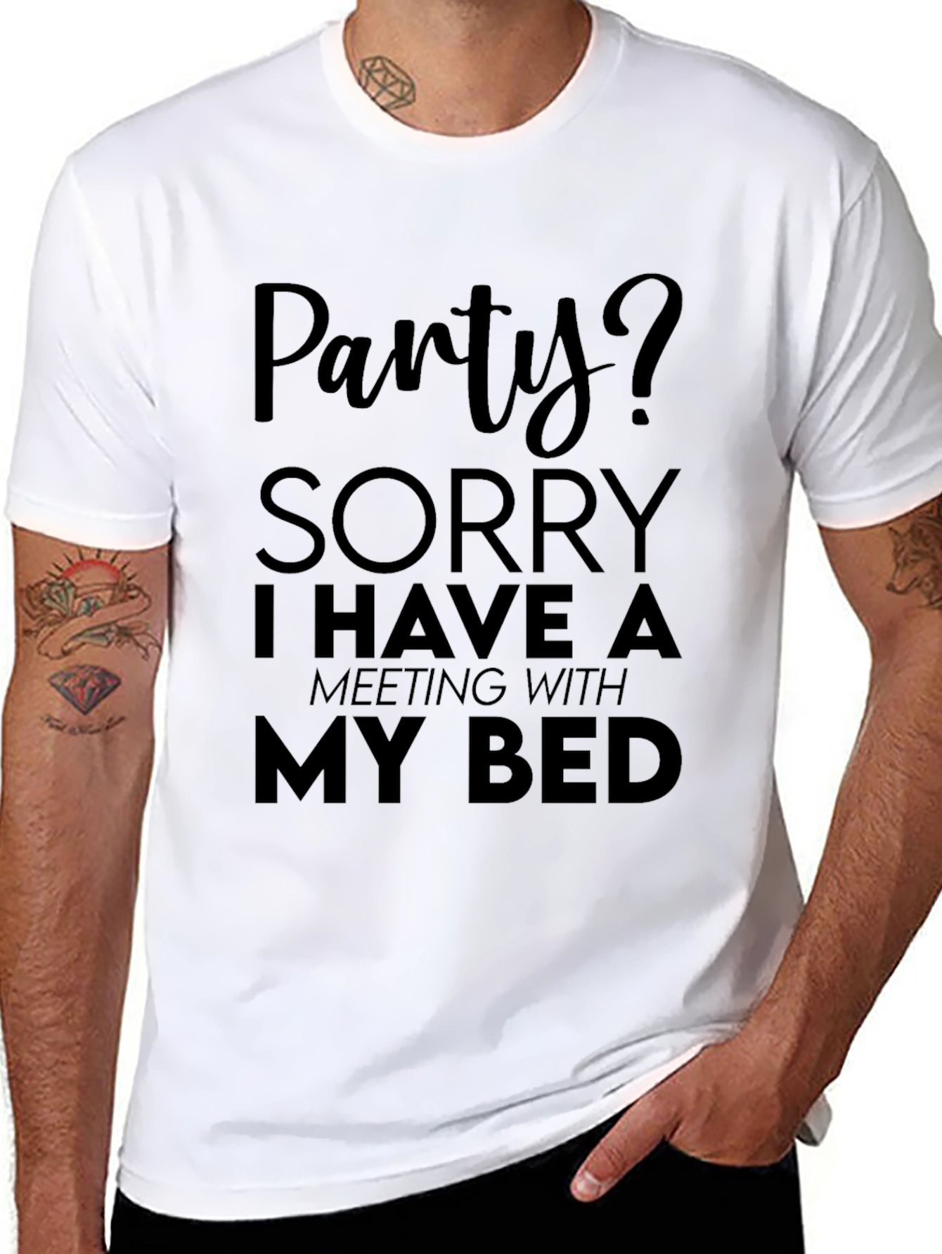 Party? Meeting With My Bed Funny T-Shirt
