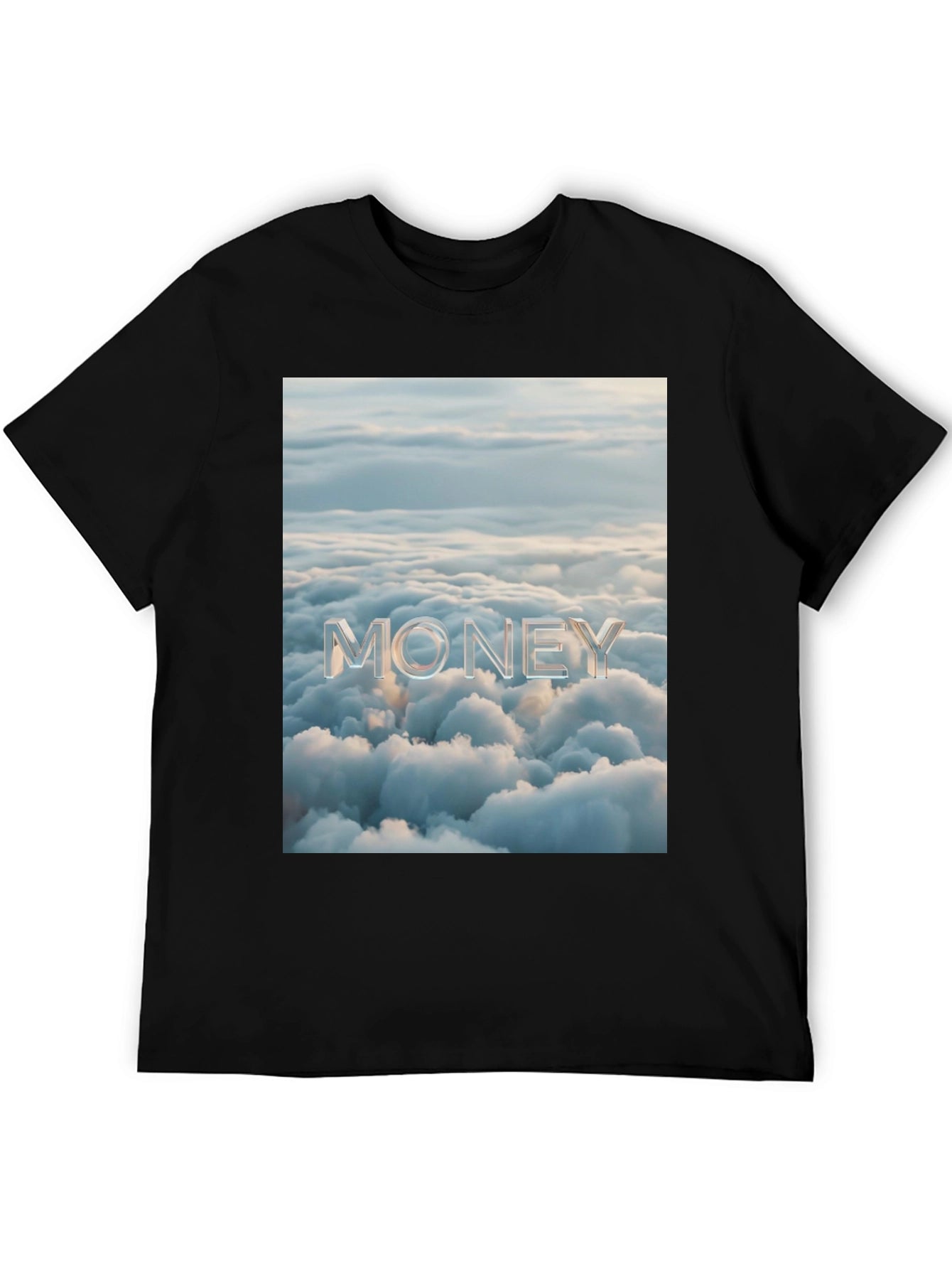 Money Clouds Black Graphic Tee Shirt