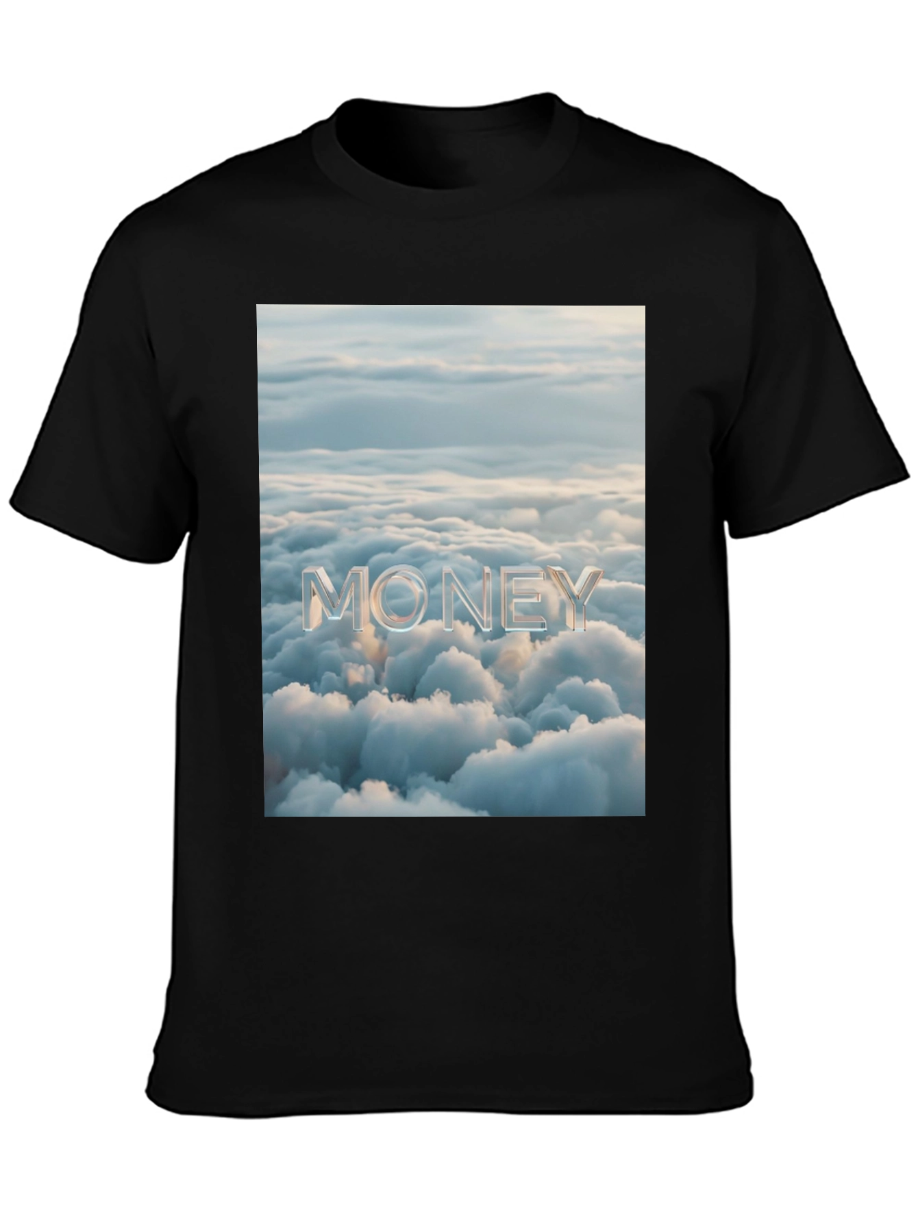 Money Clouds Black Graphic Tee Shirt