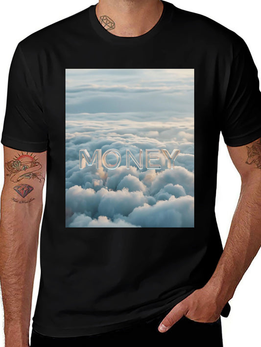 Money Clouds Black Graphic Tee Shirt