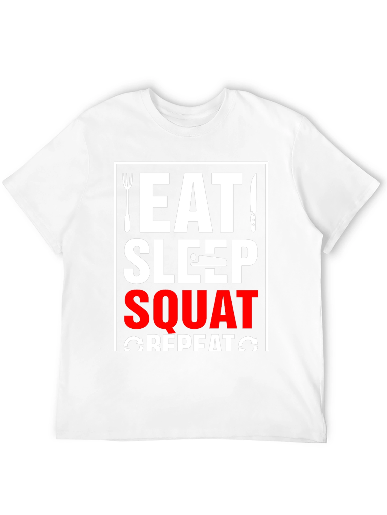 Eat Sleep Squat Repeat Black Graphic Tee