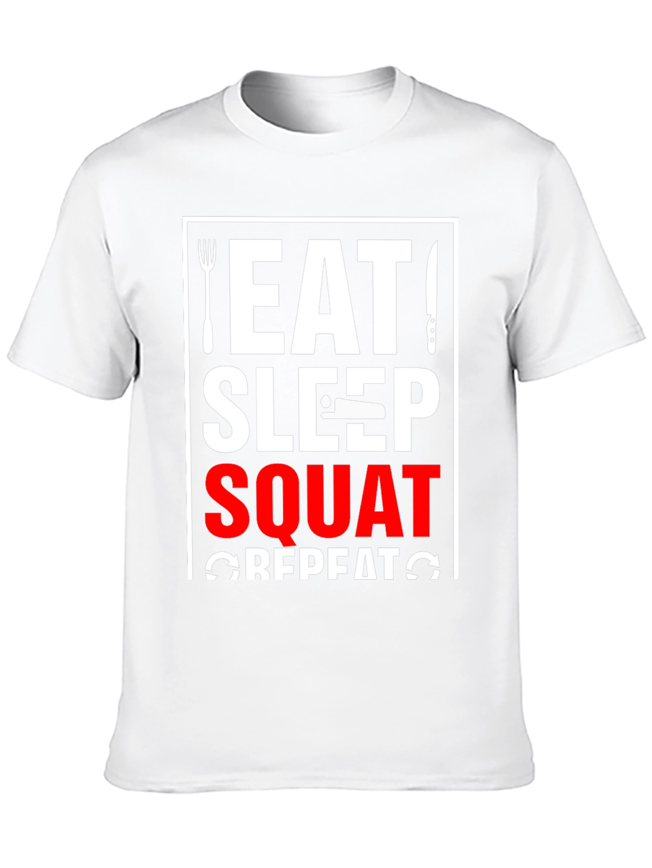 Eat Sleep Squat Repeat Black Graphic Tee