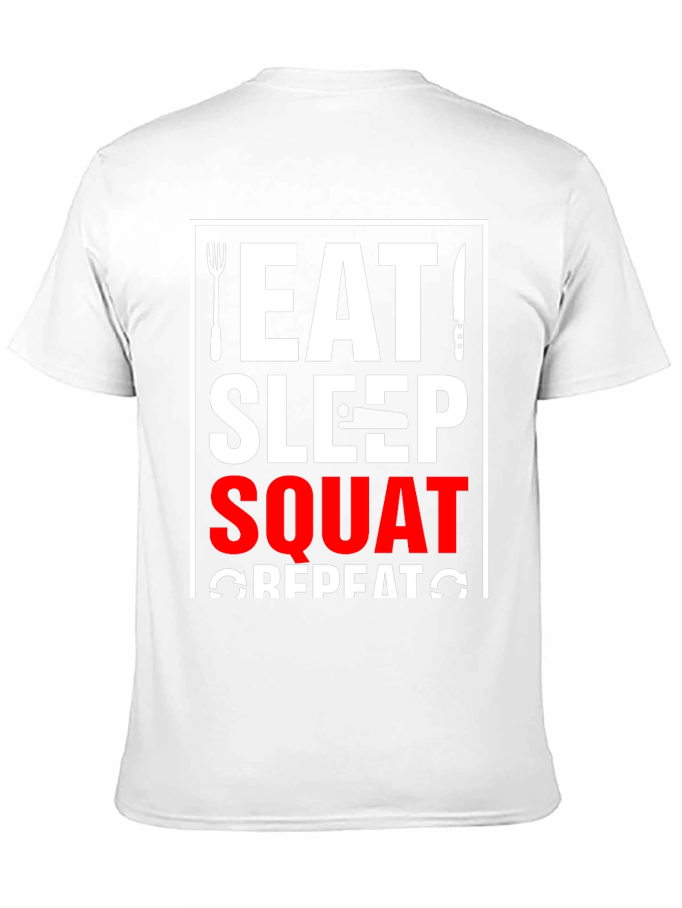 Eat Sleep Squat Repeat Black Graphic Tee