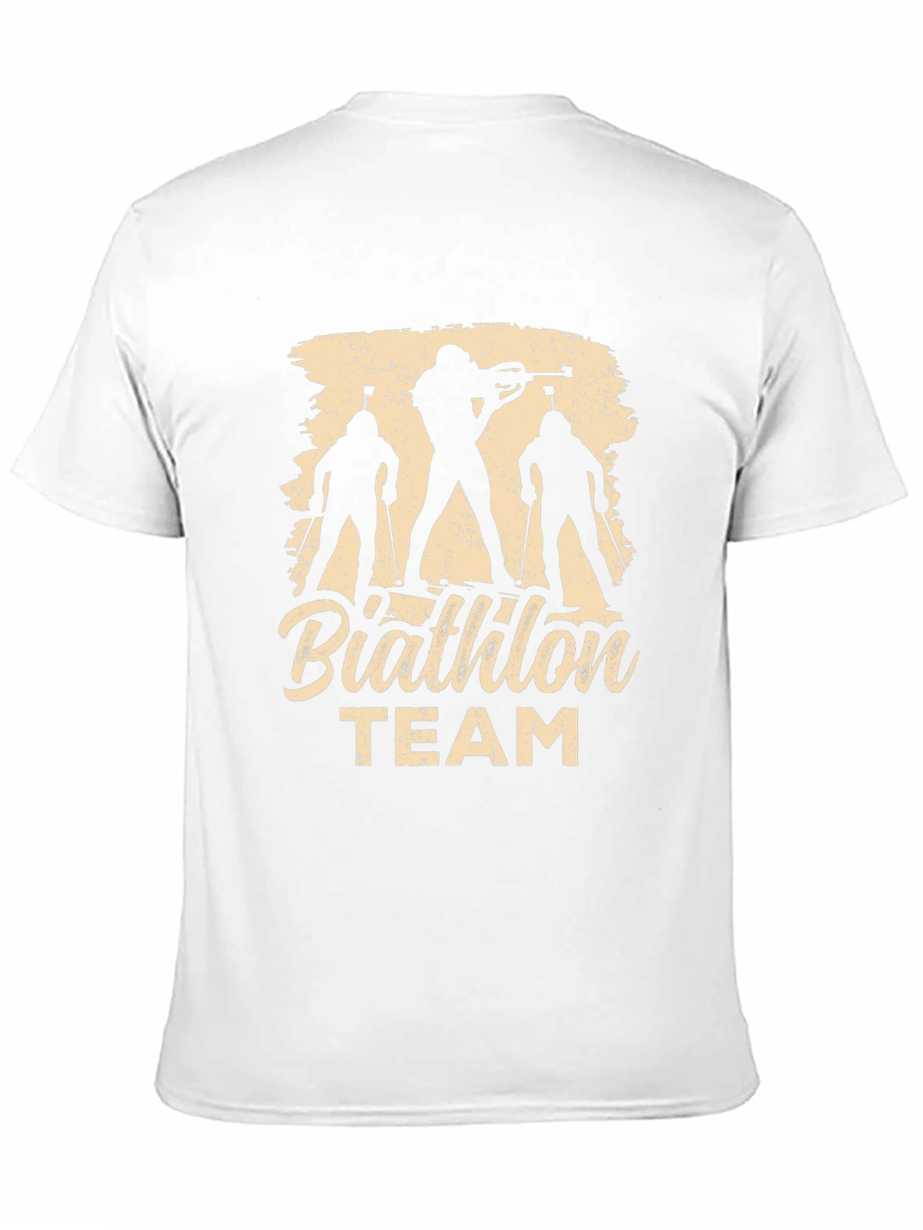 Biathlon Team T-Shirt - Ski & Rifle Silhouette Design