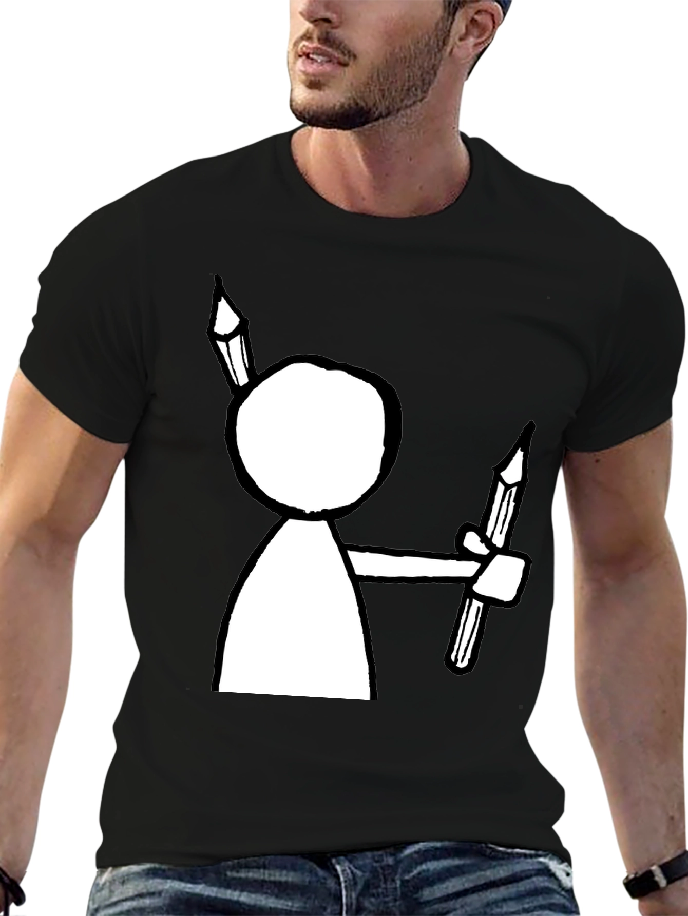 Artist Stick Figure T-Shirt - Funny Drawing Tee