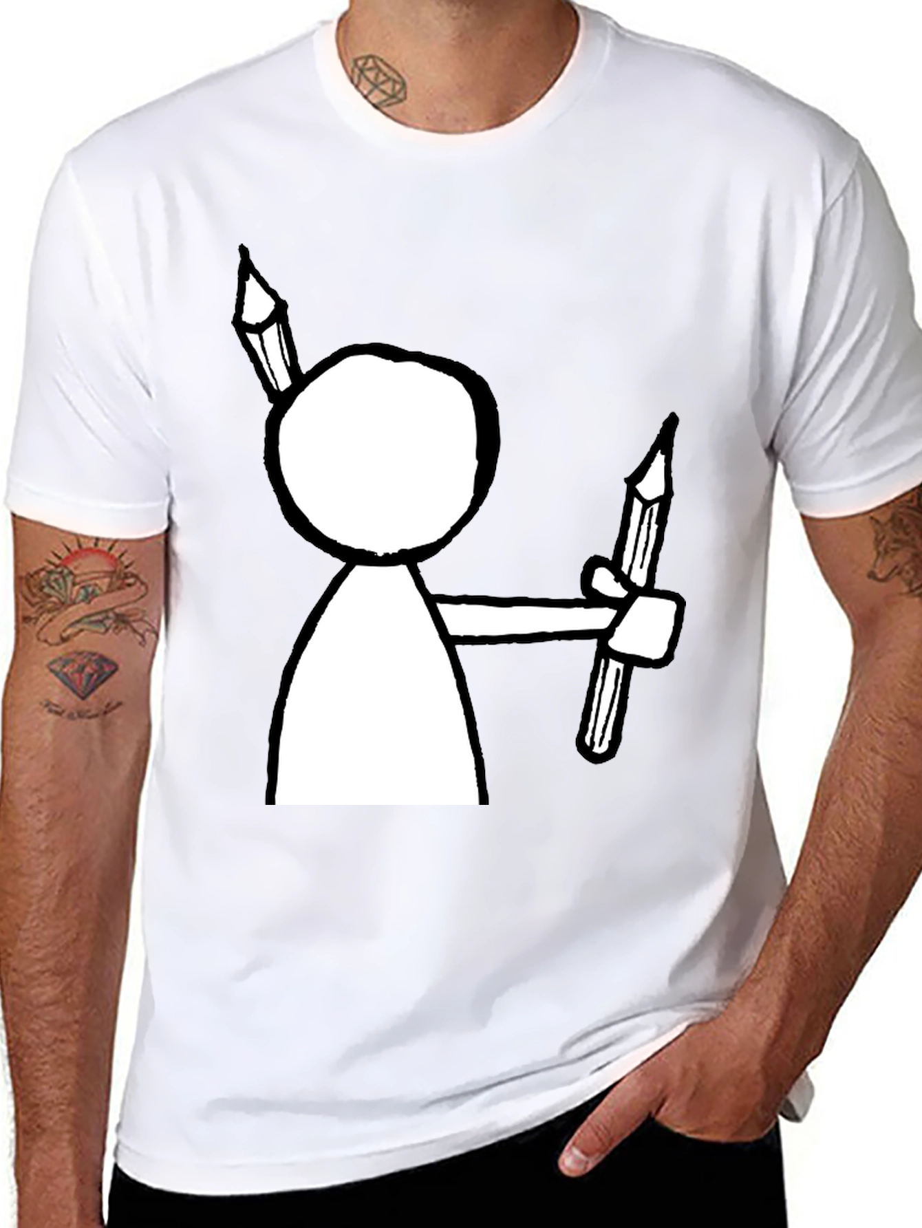 Artist Stick Figure T-Shirt - Funny Drawing Tee
