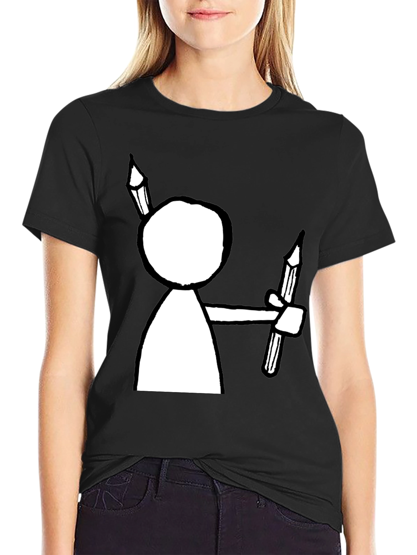 Artist Stick Figure T-Shirt - Funny Drawing Tee