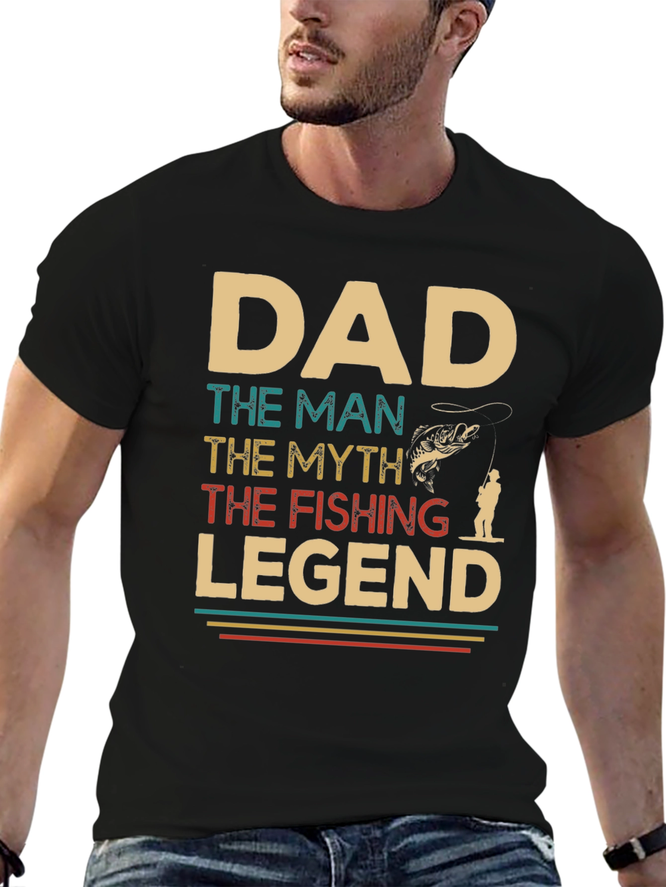 Dad Fishing Legend Graphic T-Shirt