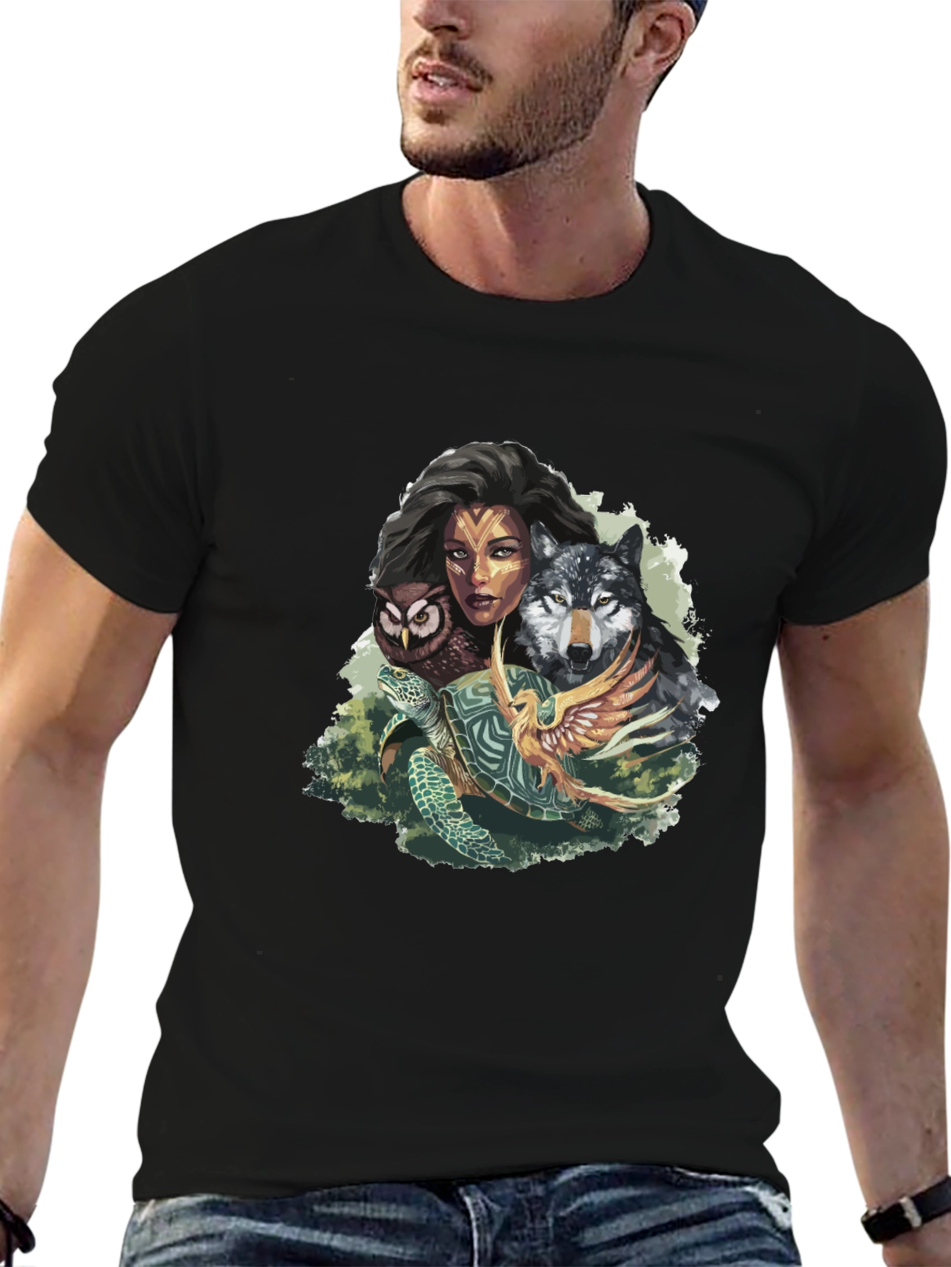Nature Spirit Graphic Tee - Unisex Black T-Shirt