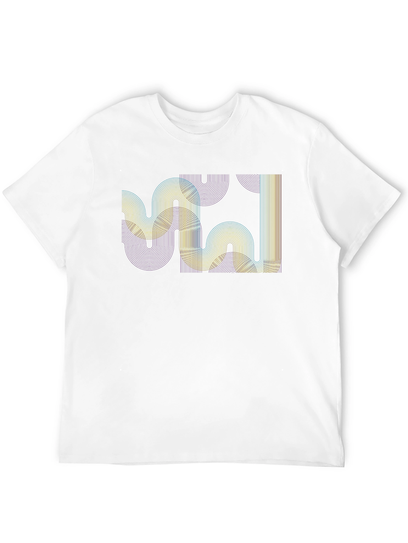 Retro Wave Lines Graphic Tee - Black