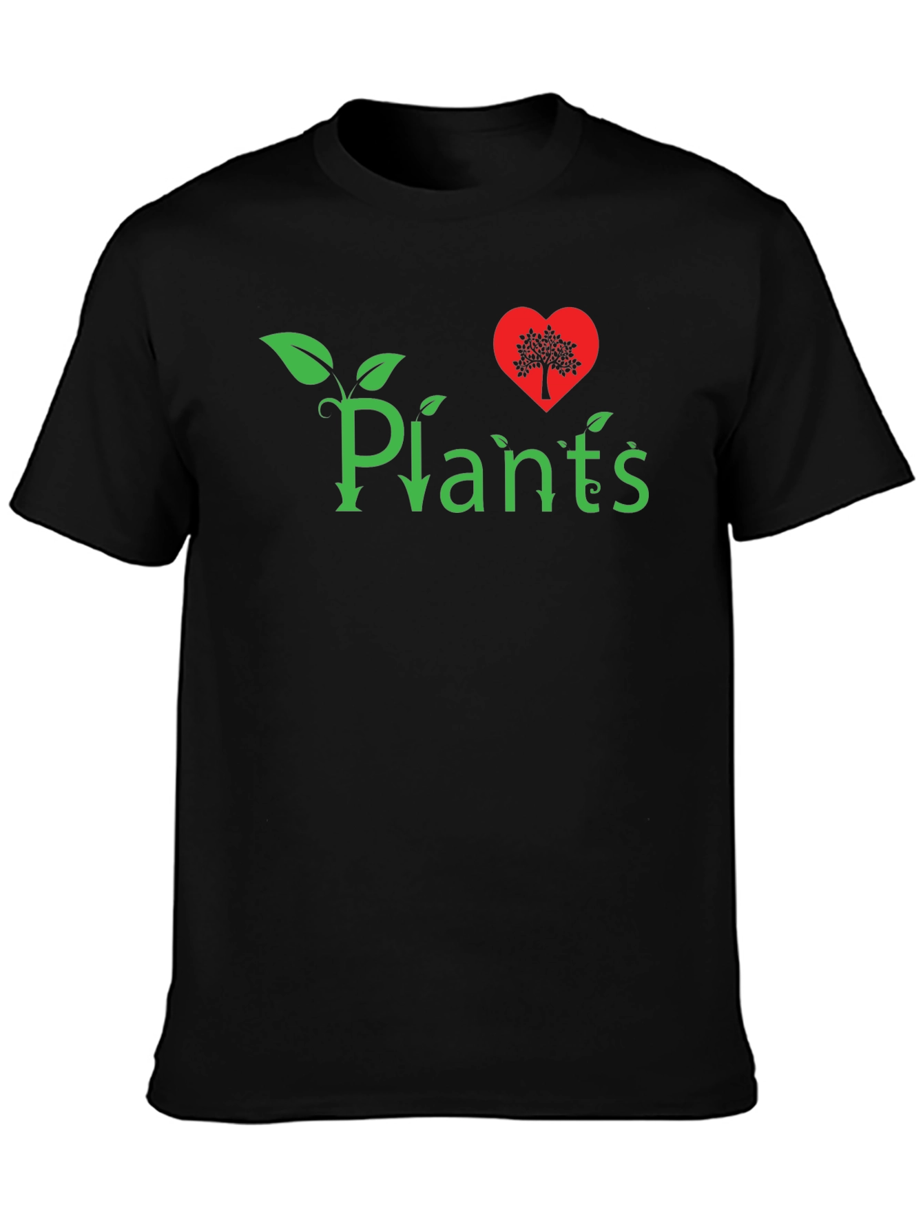 I Heart Plants Graphic T-Shirt - Black