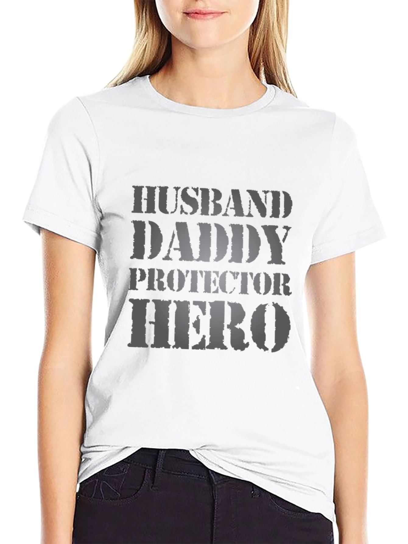 Husband Daddy Hero Graphic Tee - Black