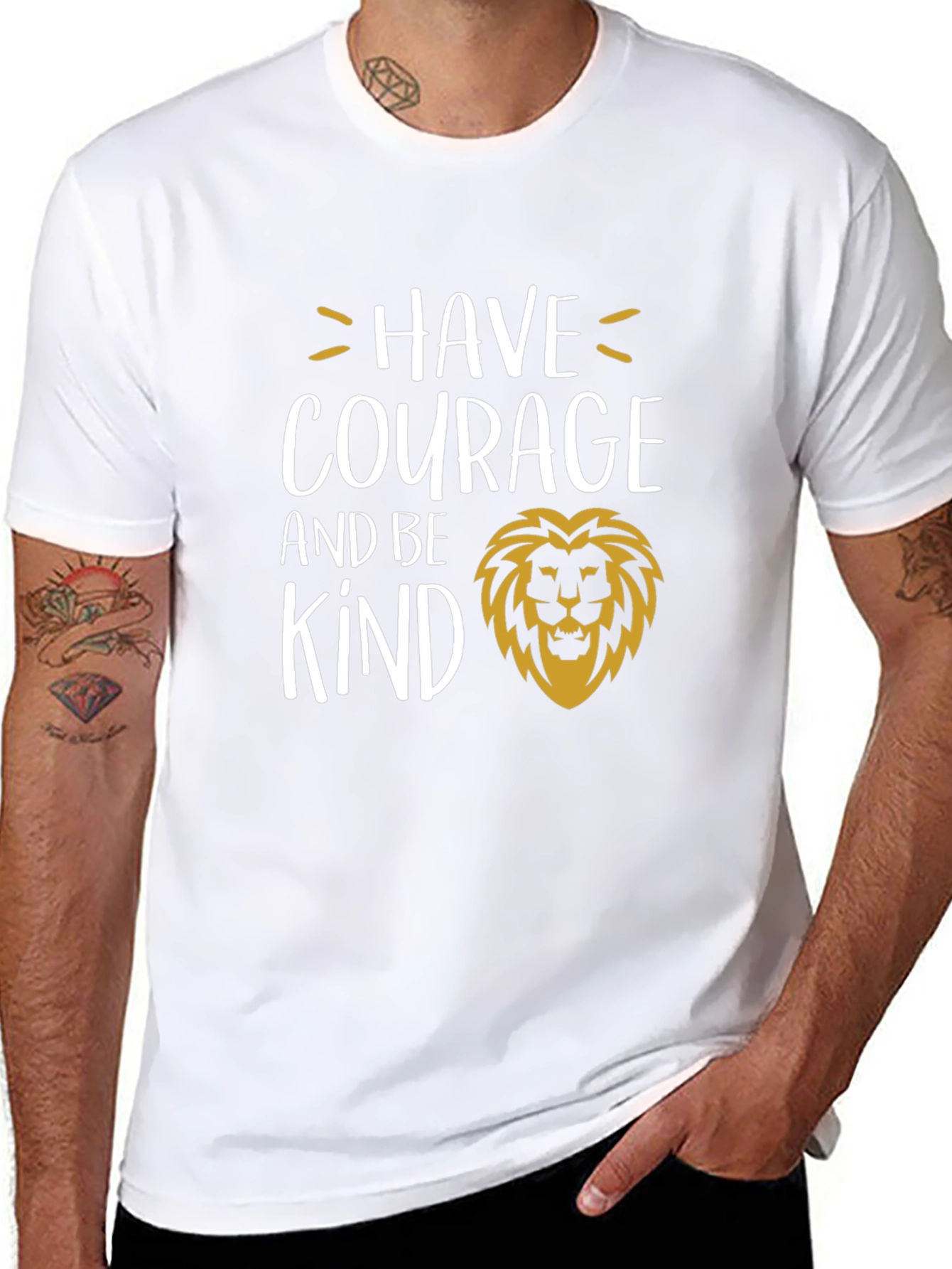 Have Courage and Be Kind Lion Graphic Tee