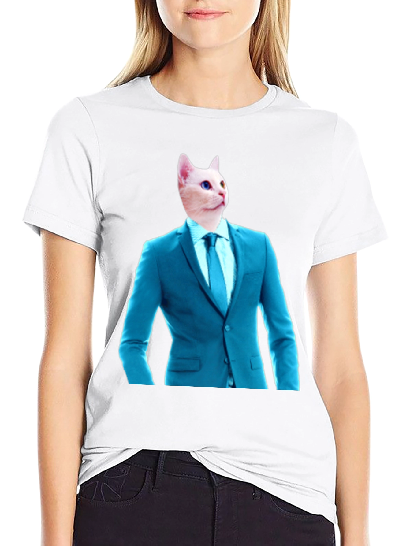 Cat in Suit T-Shirt - Funny Feline Fashion