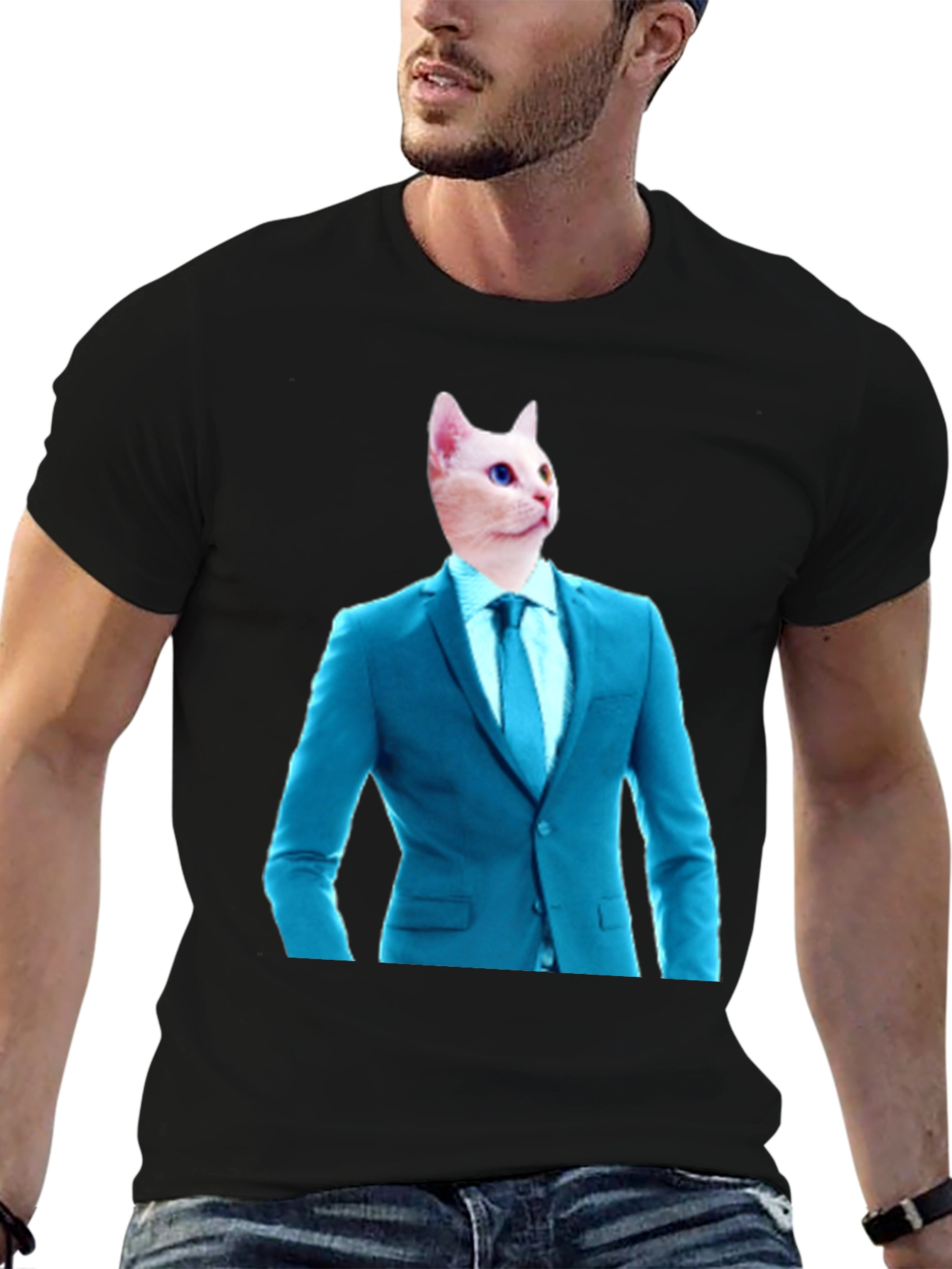 Cat in Suit T-Shirt - Funny Feline Fashion