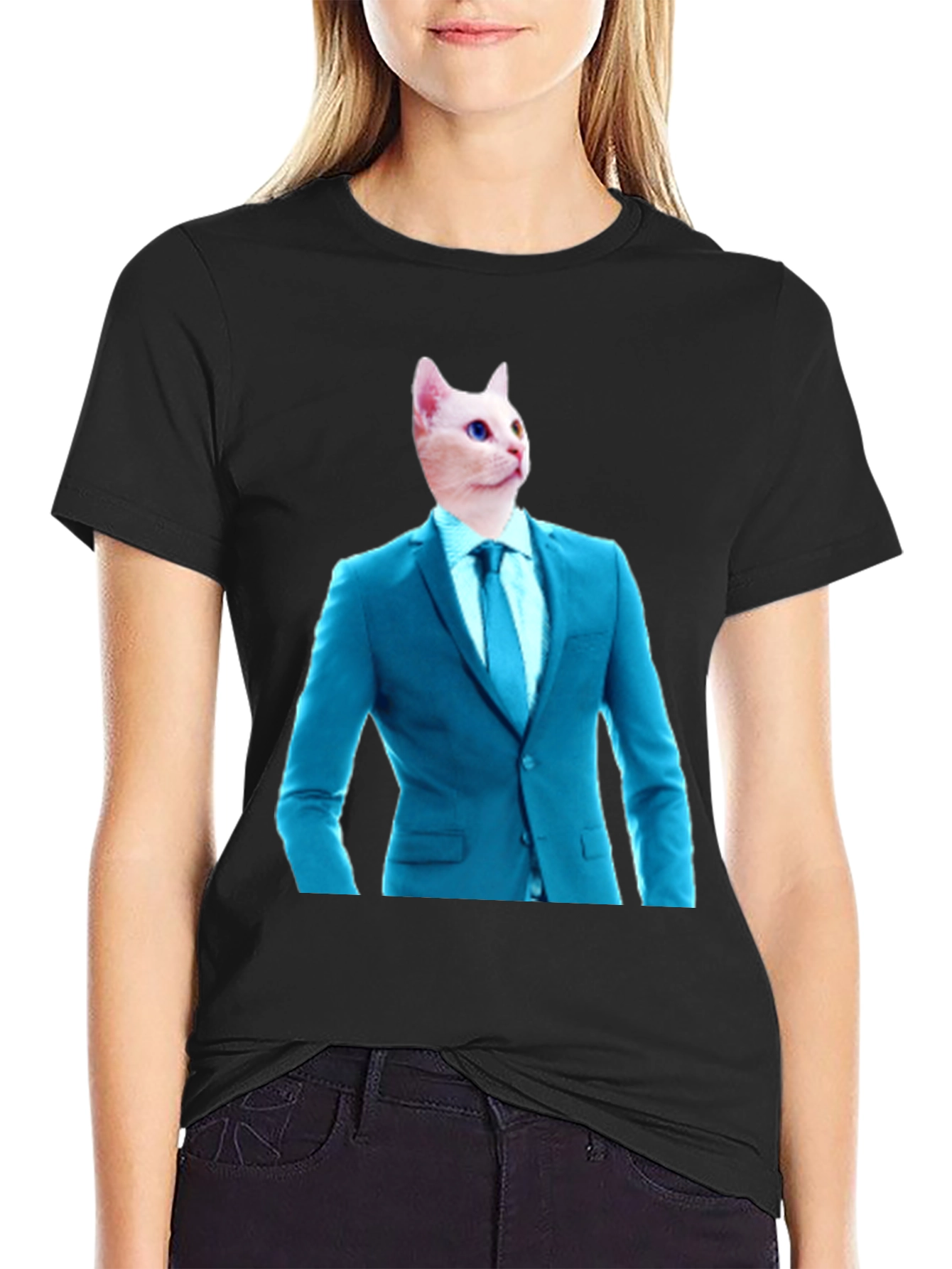 Cat in Suit T-Shirt - Funny Feline Fashion