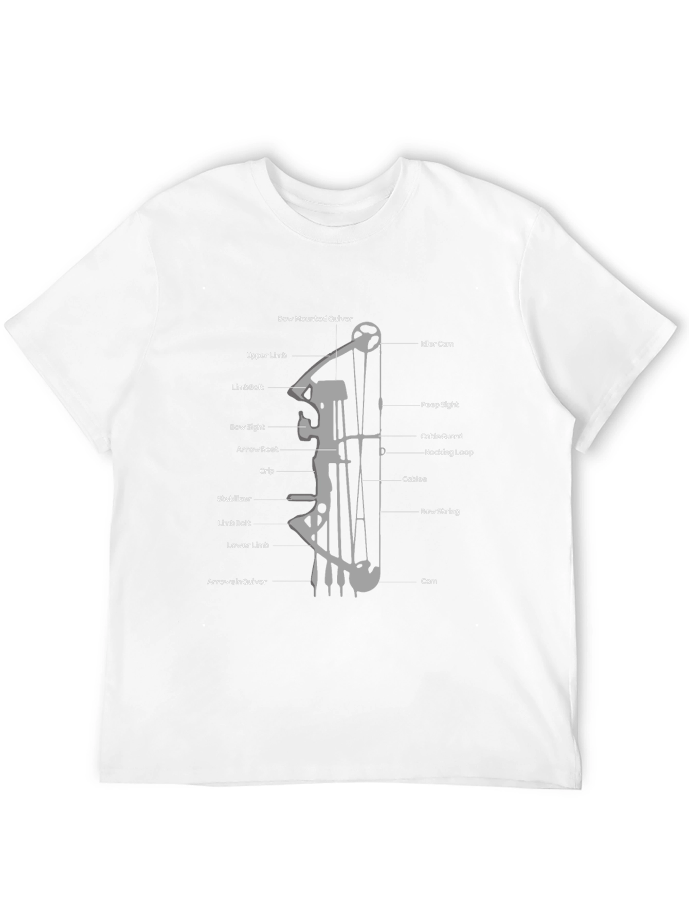 Archery Bow Diagram Black T-Shirt