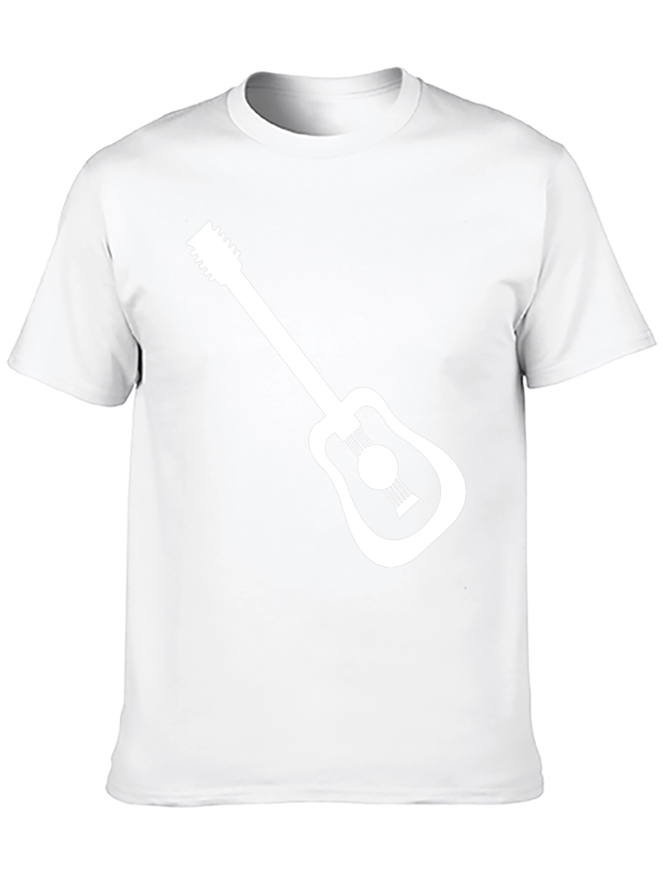 Guitar Graphic Tee - Black Cotton Casual T-Shirt