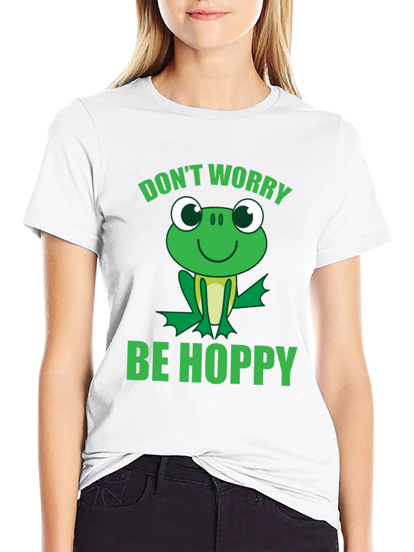 Dont Worry Be Hoppy Frog Graphic T-Shirt