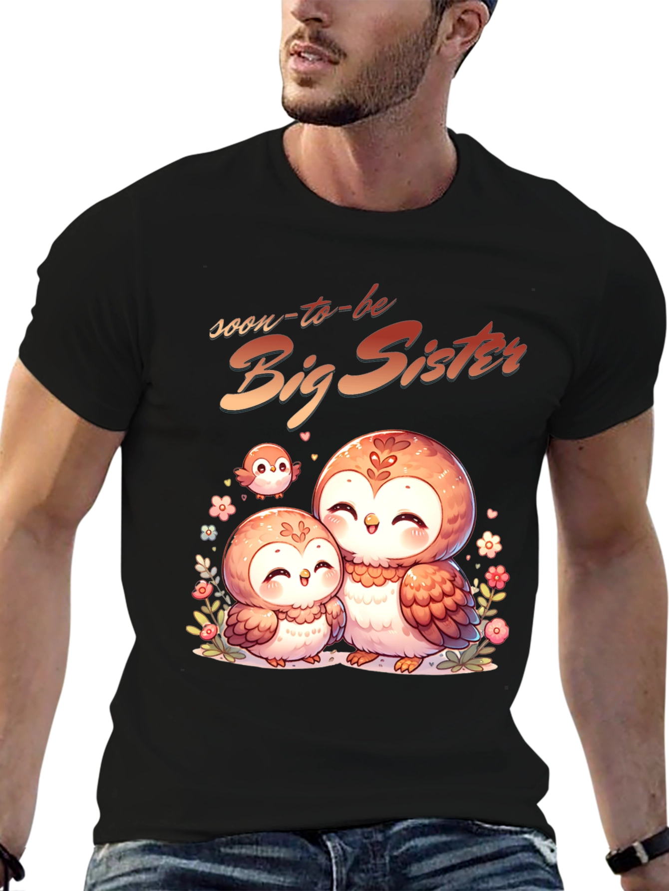 Soon-to-be Big Sister Owl Graphic Tee