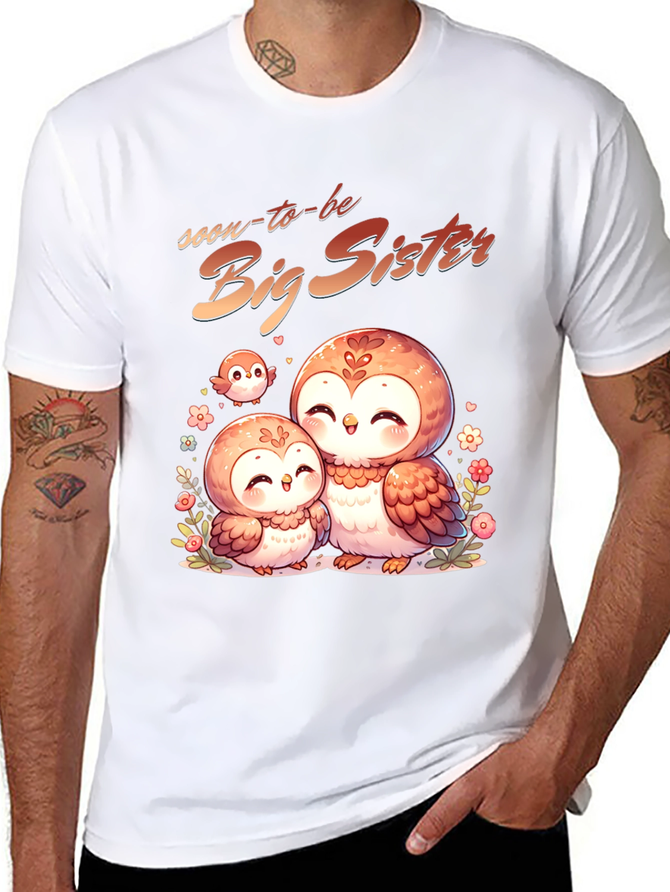Soon-to-be Big Sister Owl Graphic Tee