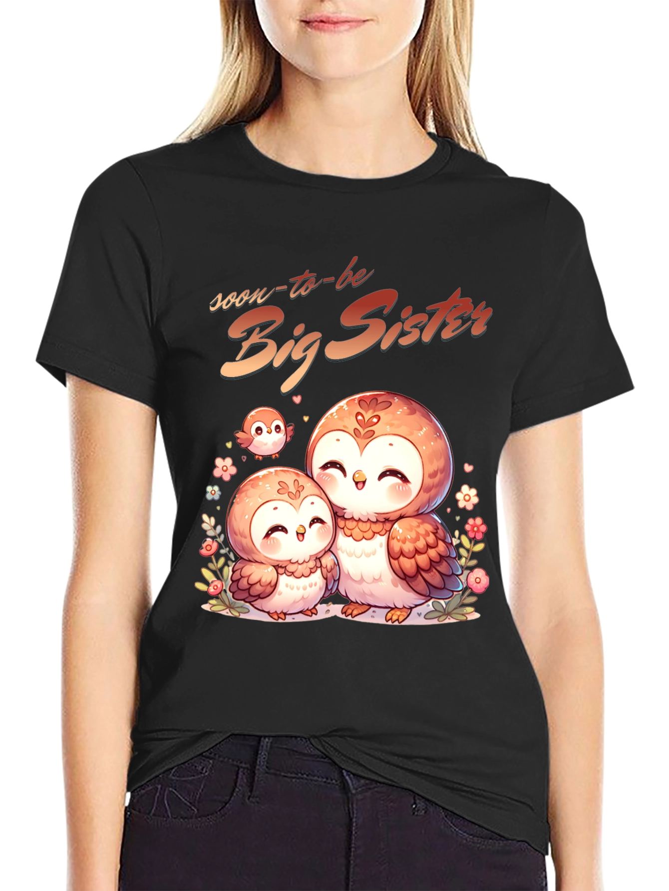 Soon-to-be Big Sister Owl Graphic Tee