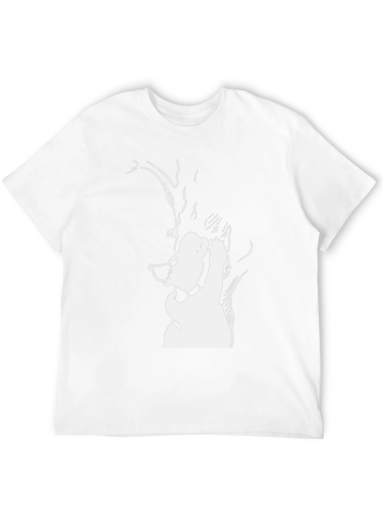 Abstract Bear Graphic Tee - Black Cotton Blend Shirt