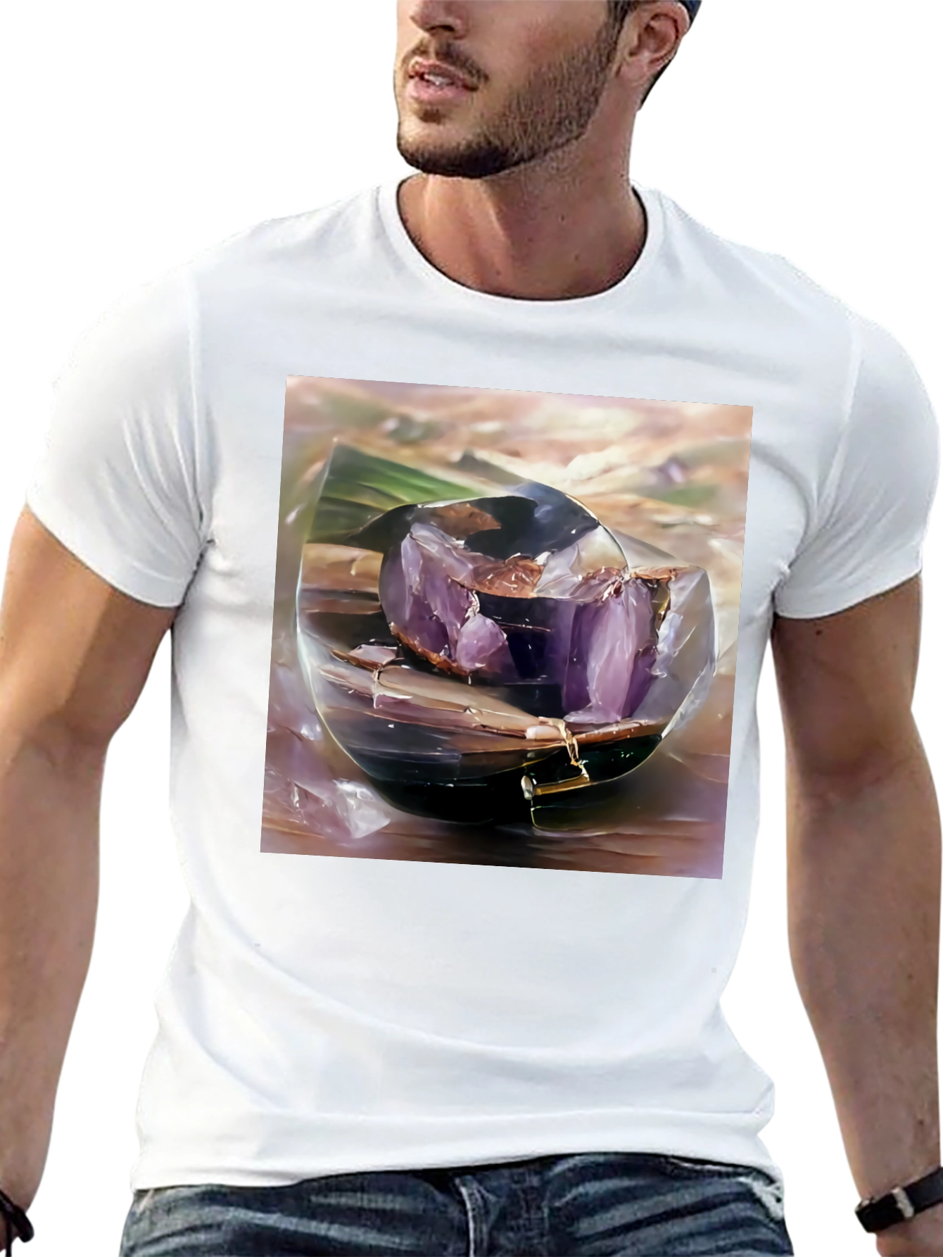 Amethyst Geode T-Shirt - Unique Crystal Design Tee