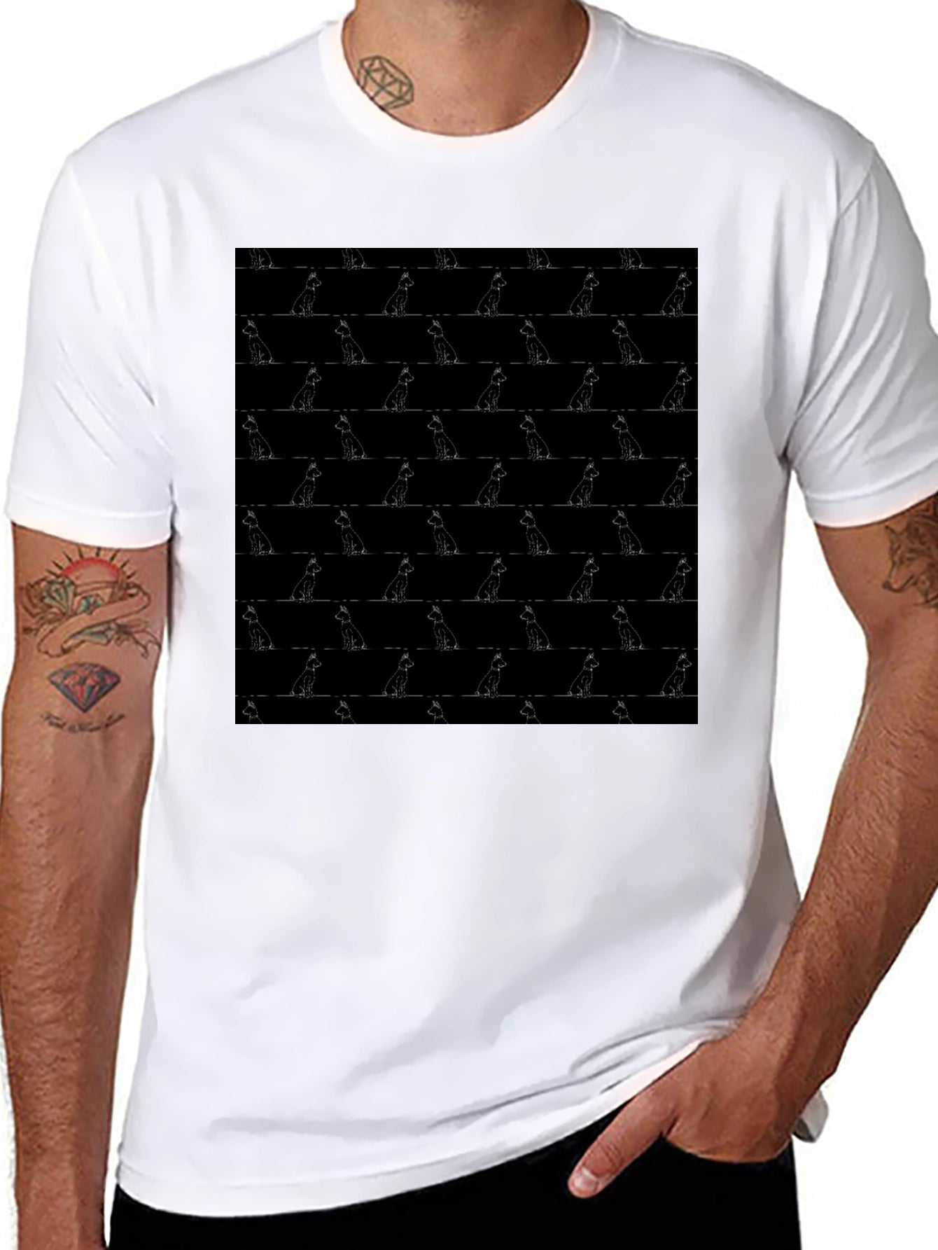 Patterned Dog T-Shirt - Stylish Casual Wear