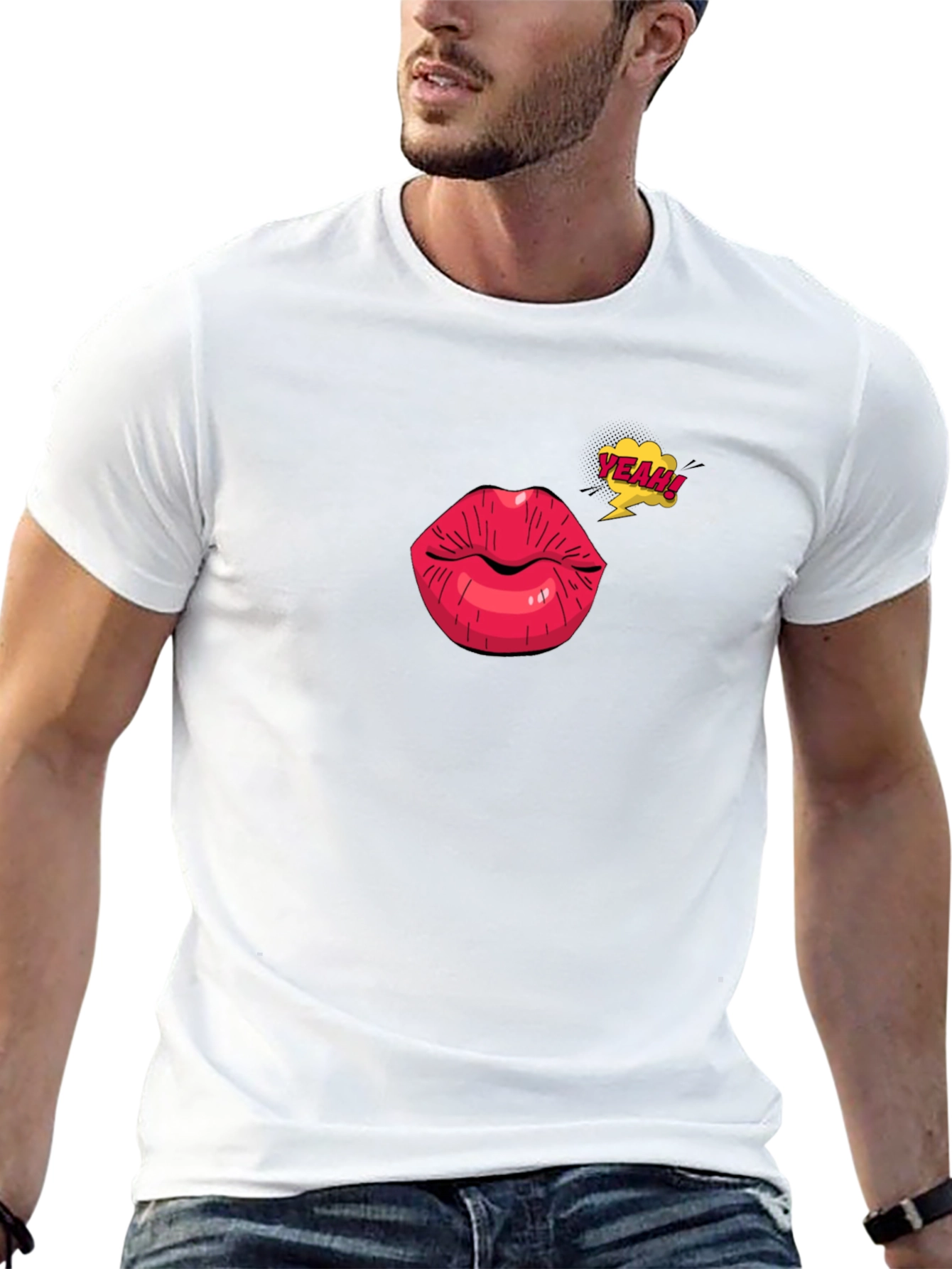 Yeah Lips Graphic Tee - Stylish Comfort