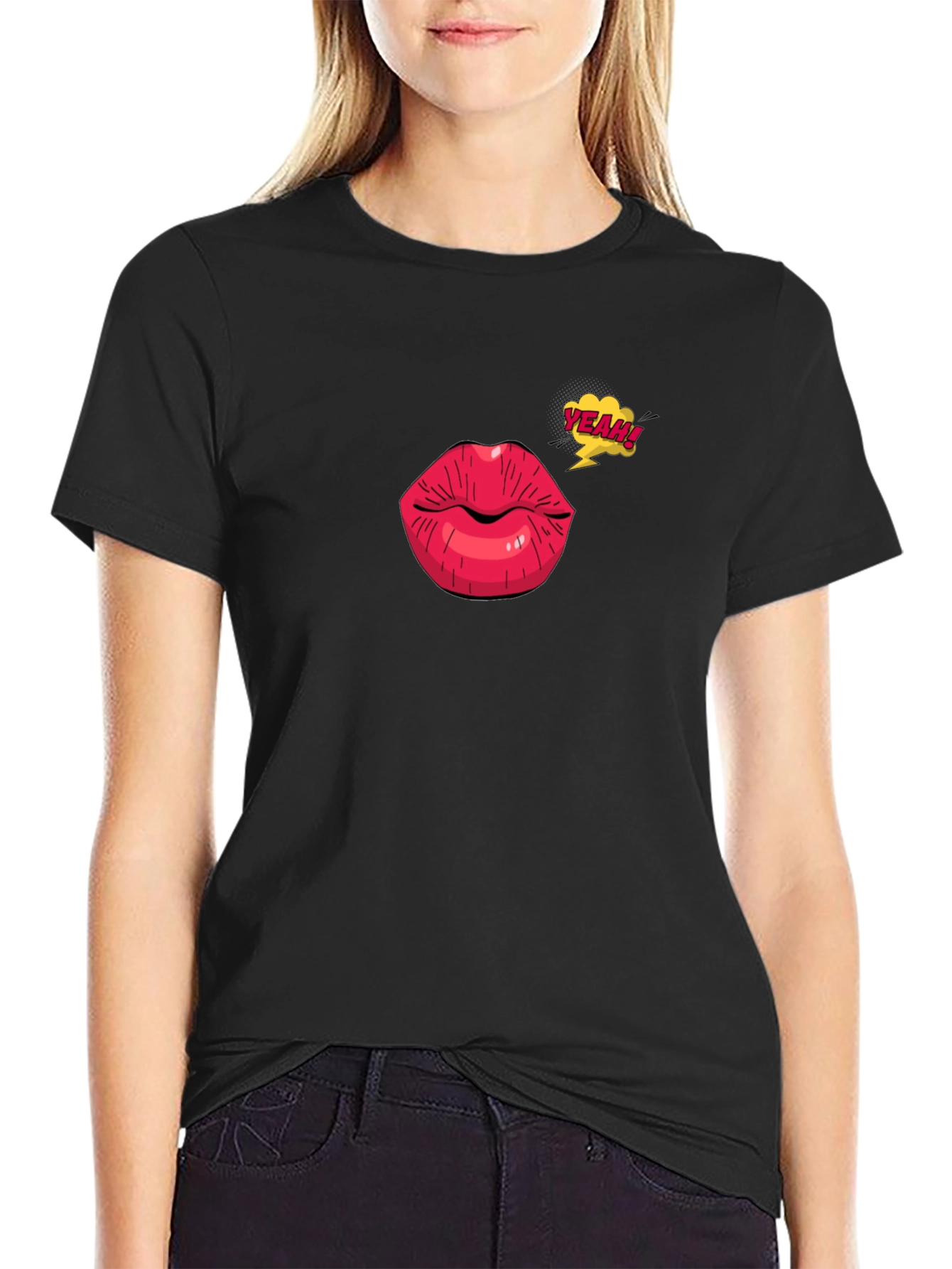 Yeah Lips Graphic Tee - Stylish Comfort