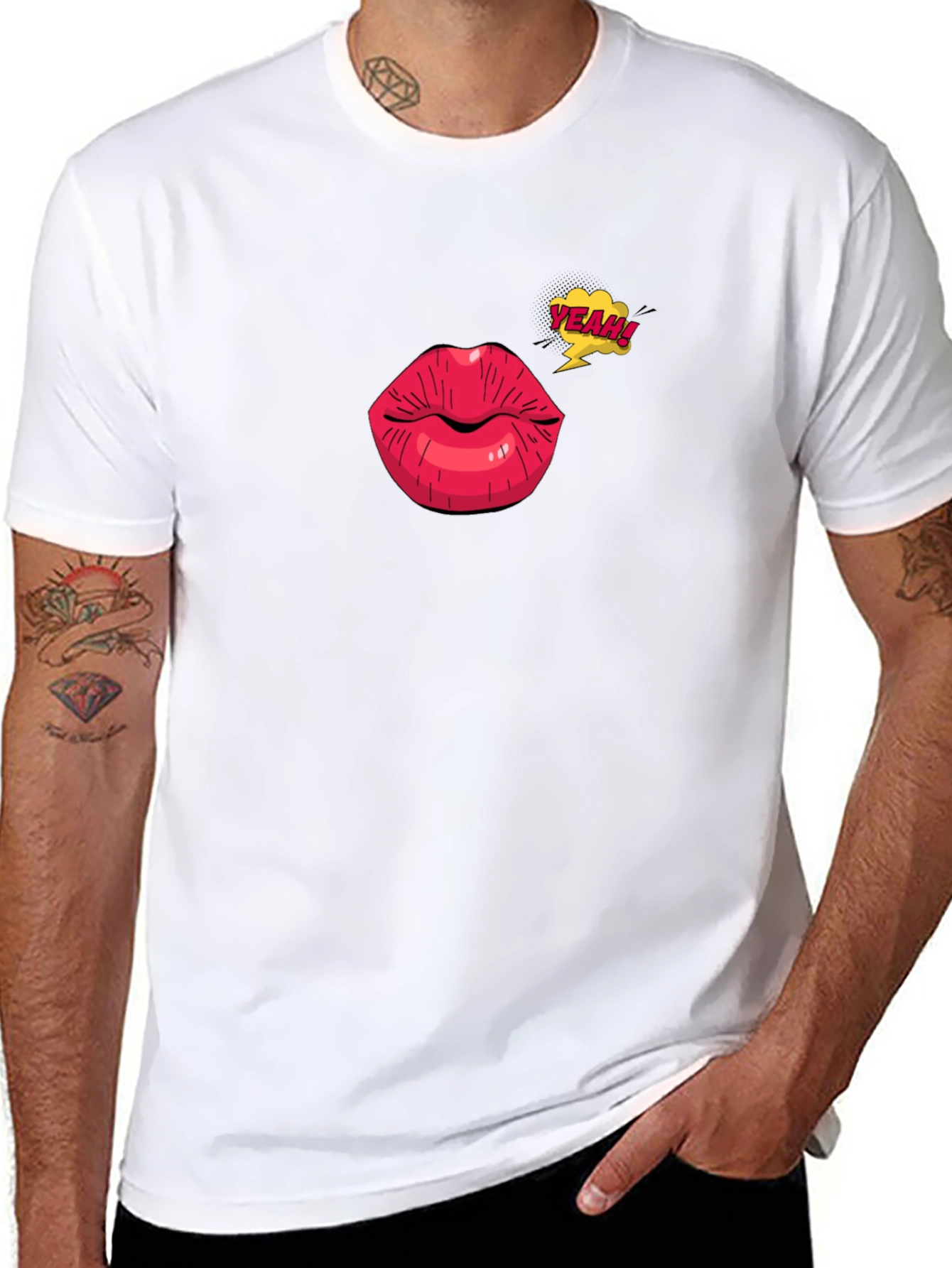 Yeah Lips Graphic Tee - Stylish Comfort