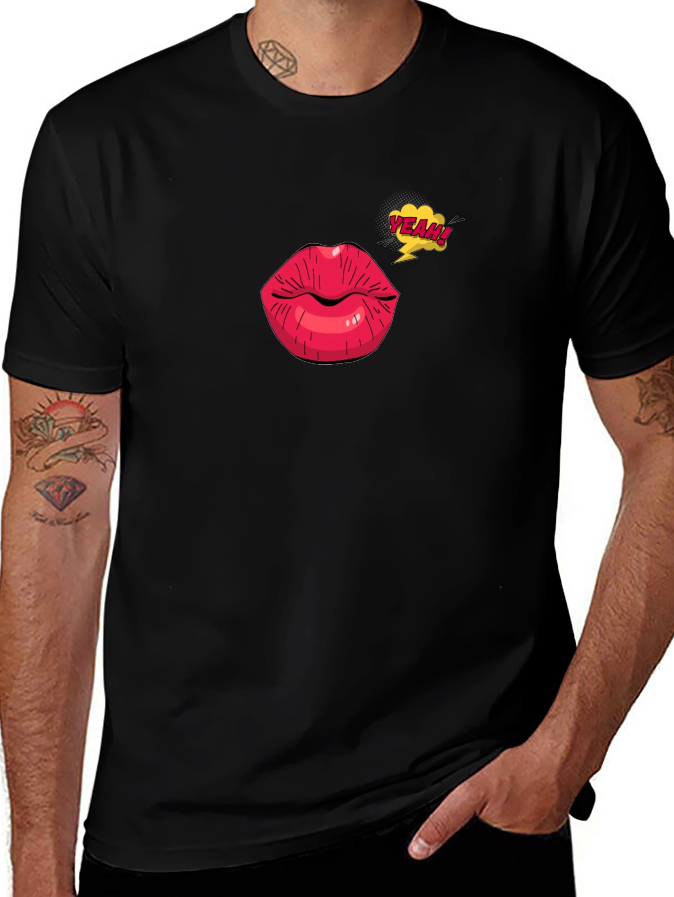 Yeah Lips Graphic Tee - Stylish Comfort