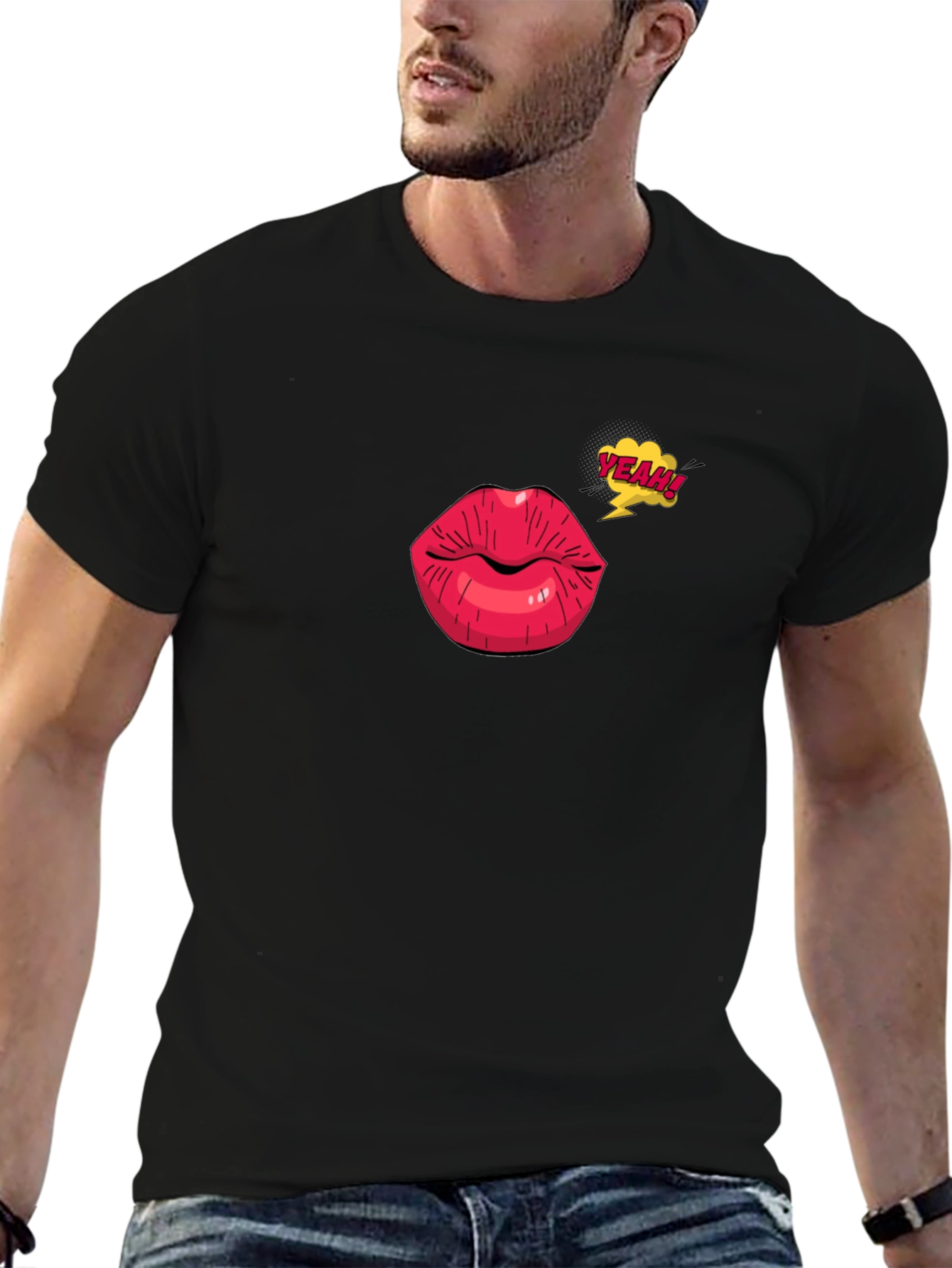 Yeah Lips Graphic Tee - Stylish Comfort