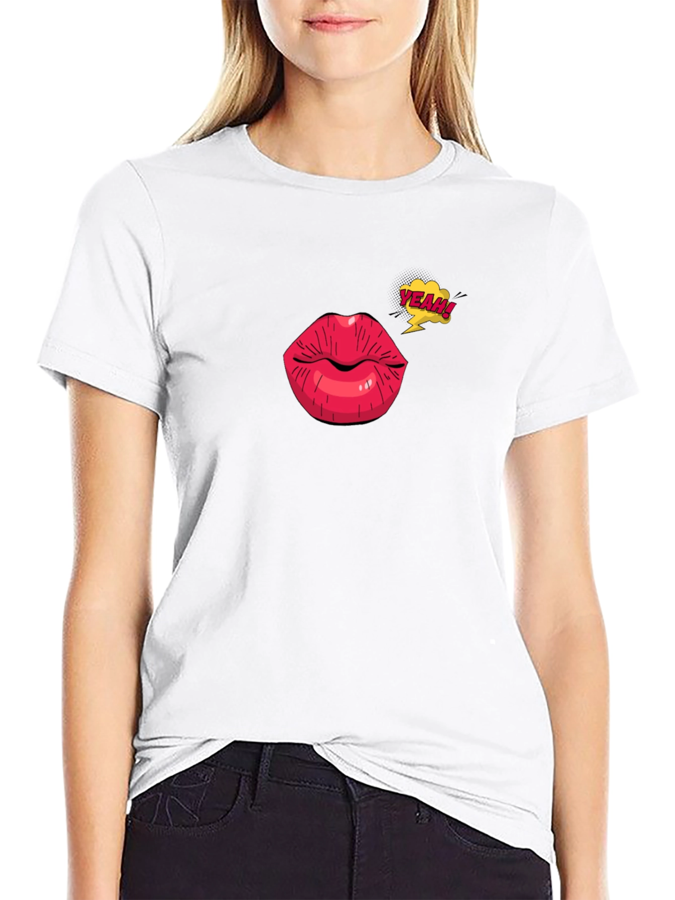 Yeah Lips Graphic Tee - Stylish Comfort