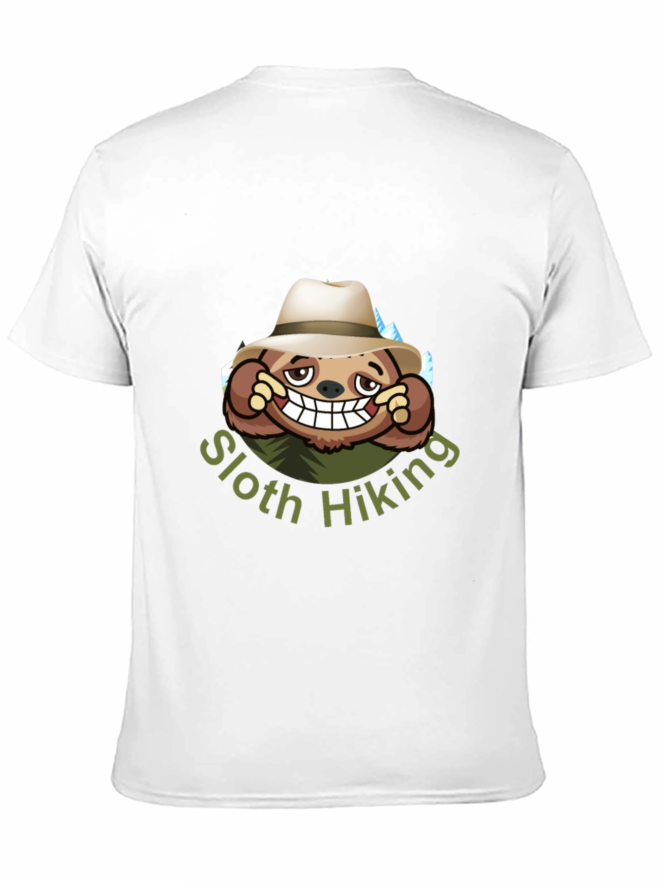 Sloth Hiking Graphic Tee - Black Cotton T-Shirt