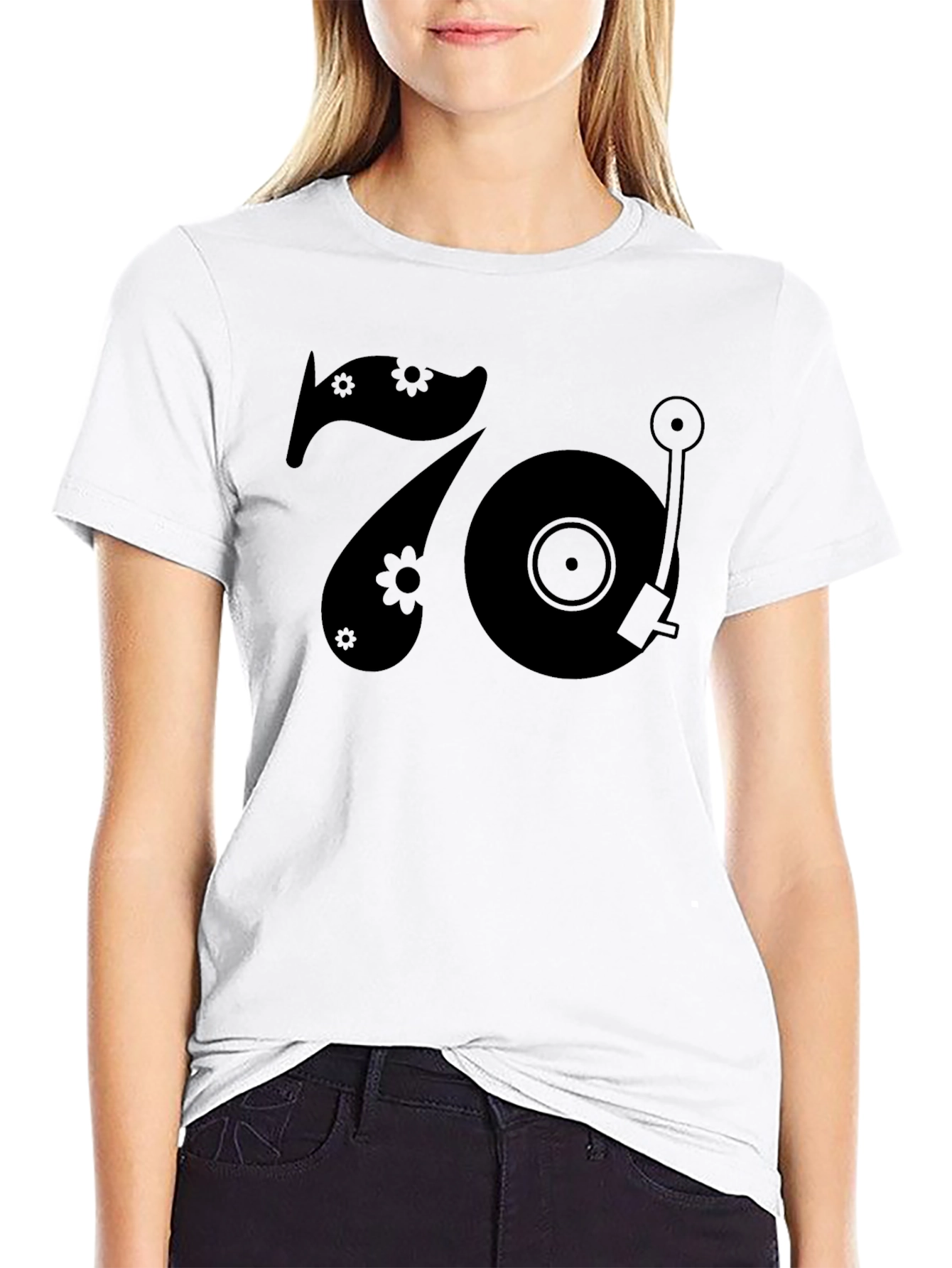 Retro 70s Style Turntable Graphic T-Shirt