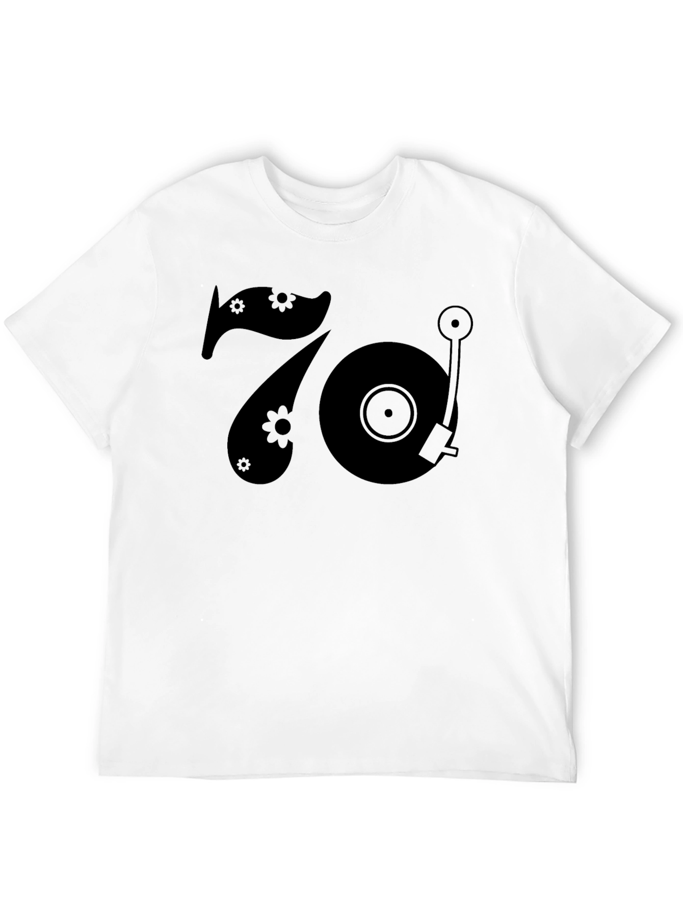 Retro 70s Style Turntable Graphic T-Shirt