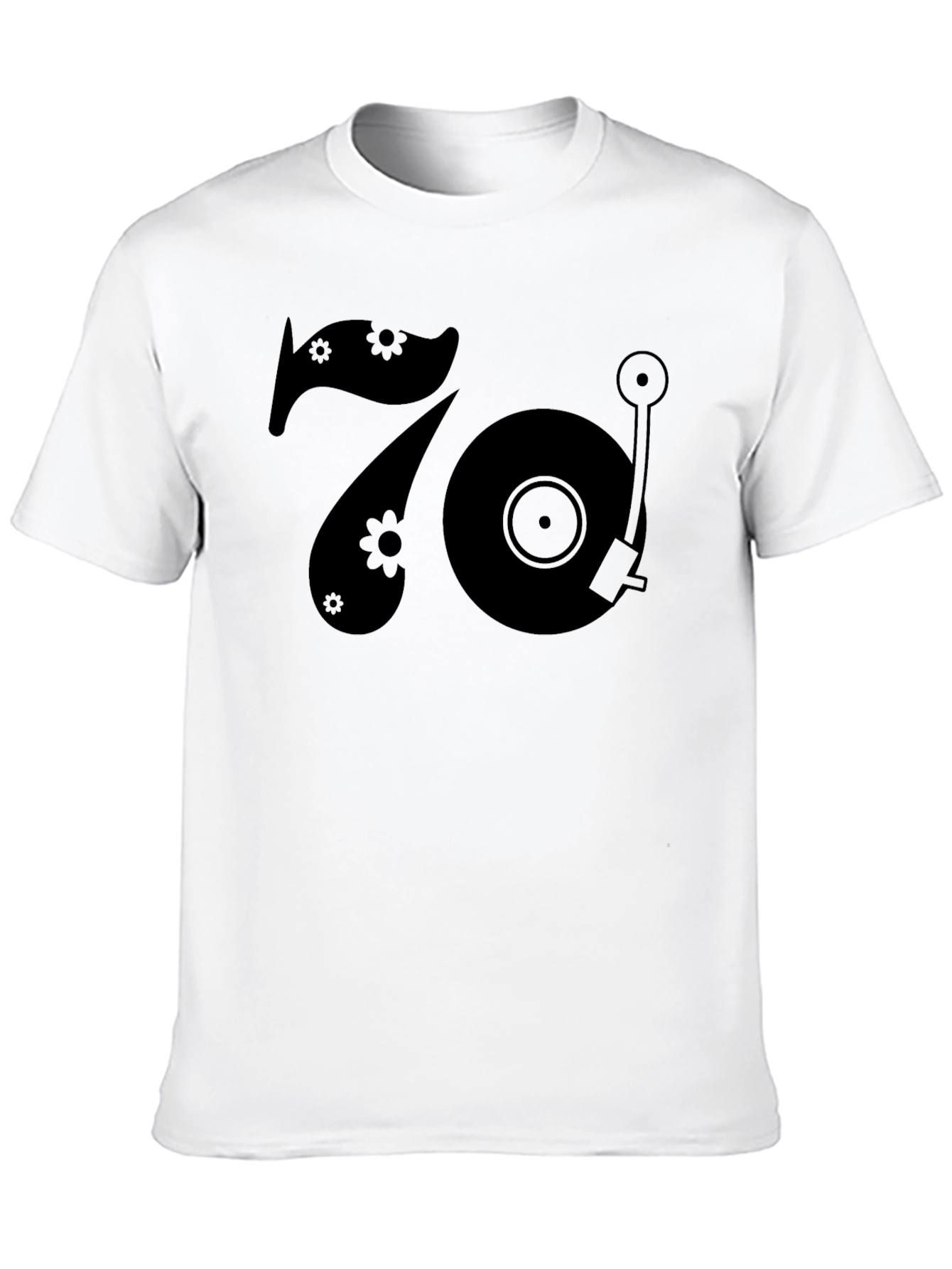 Retro 70s Style Turntable Graphic T-Shirt