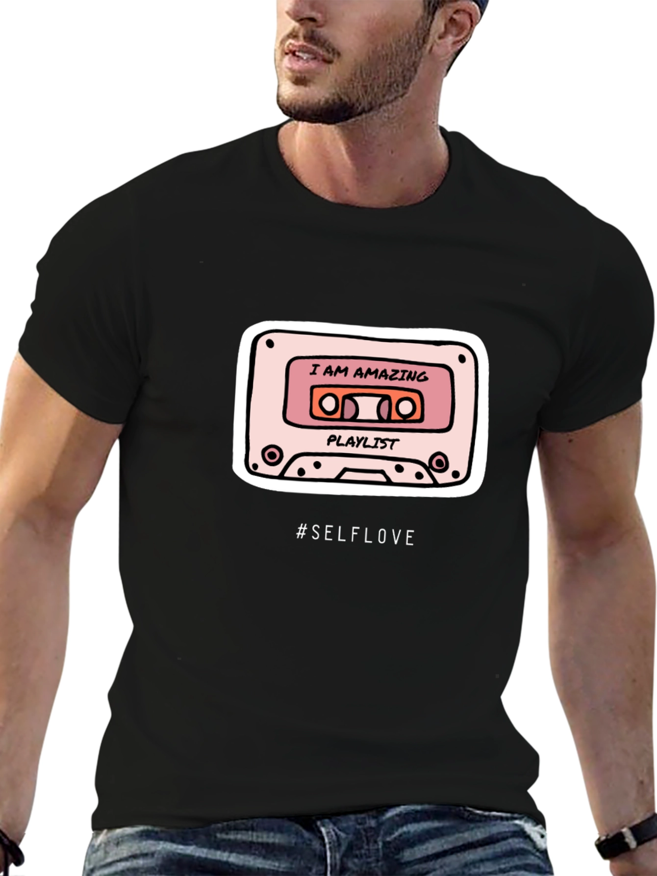 I AM AMAZING Cassette Tape Black T-Shirt