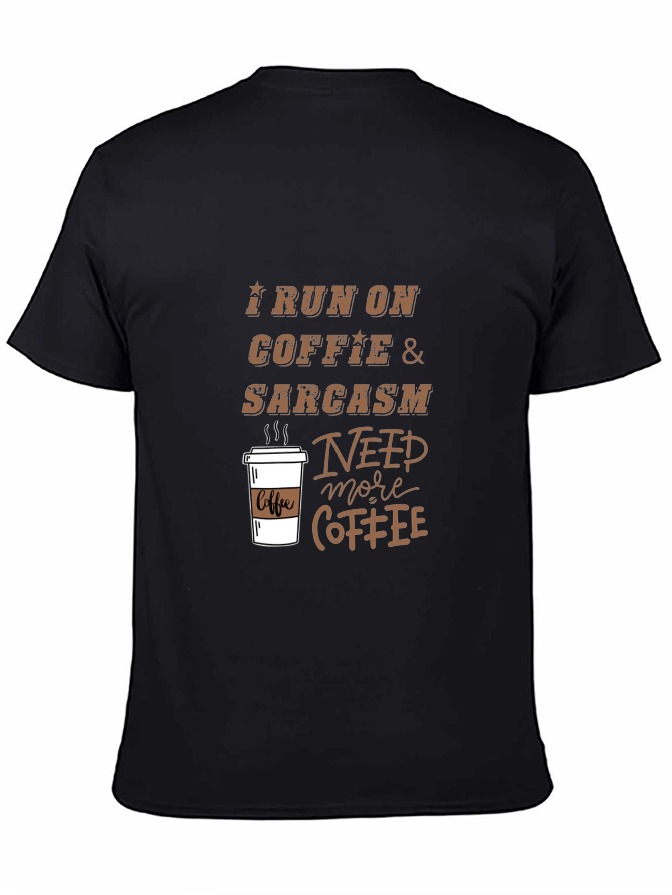Coffee & Sarcasm Graphic Tee - Mens Black T-Shirt