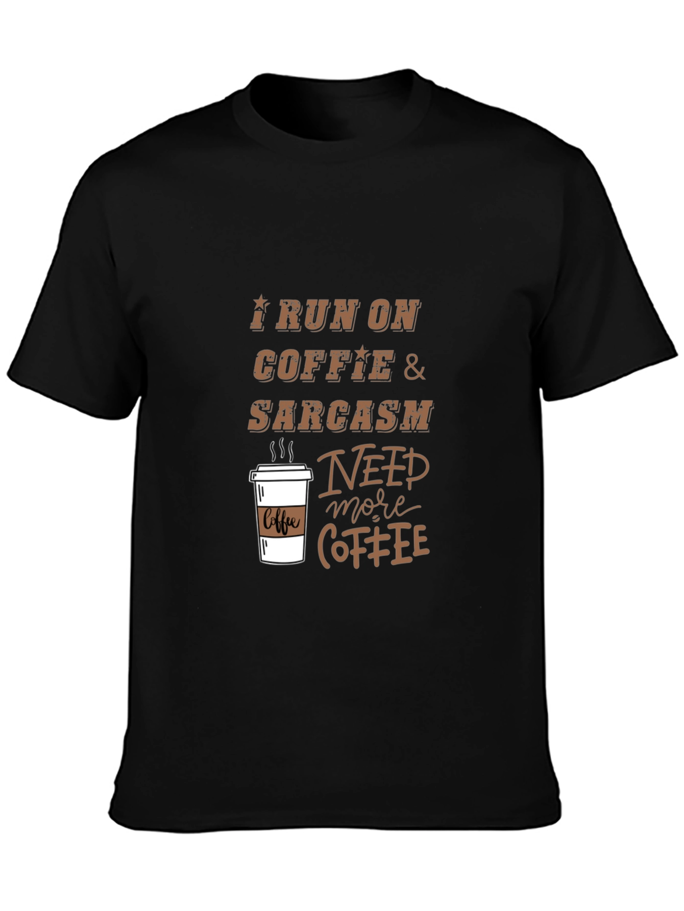 Coffee & Sarcasm Graphic Tee - Mens Black T-Shirt