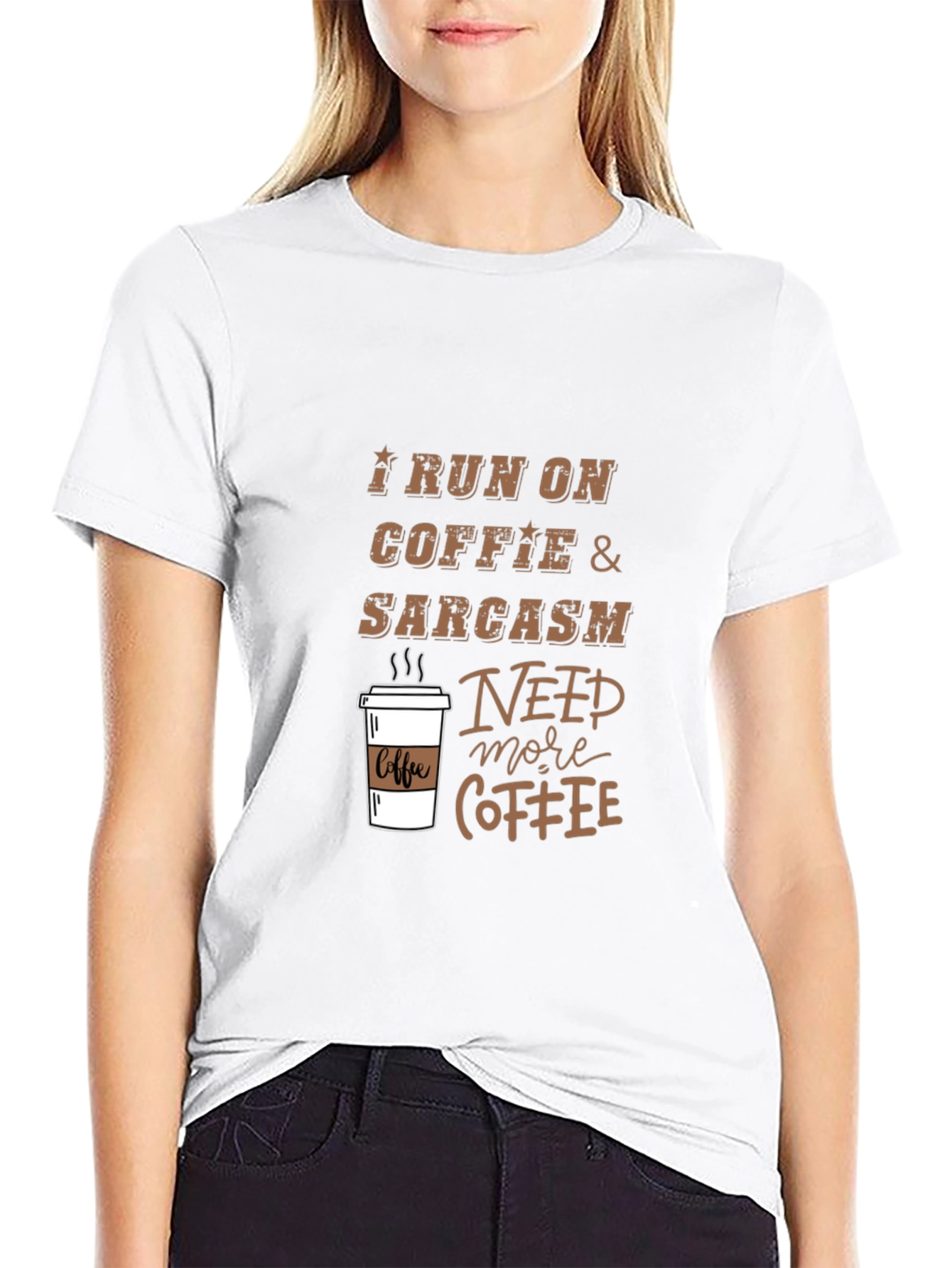 Coffee & Sarcasm Graphic Tee - Mens Black T-Shirt