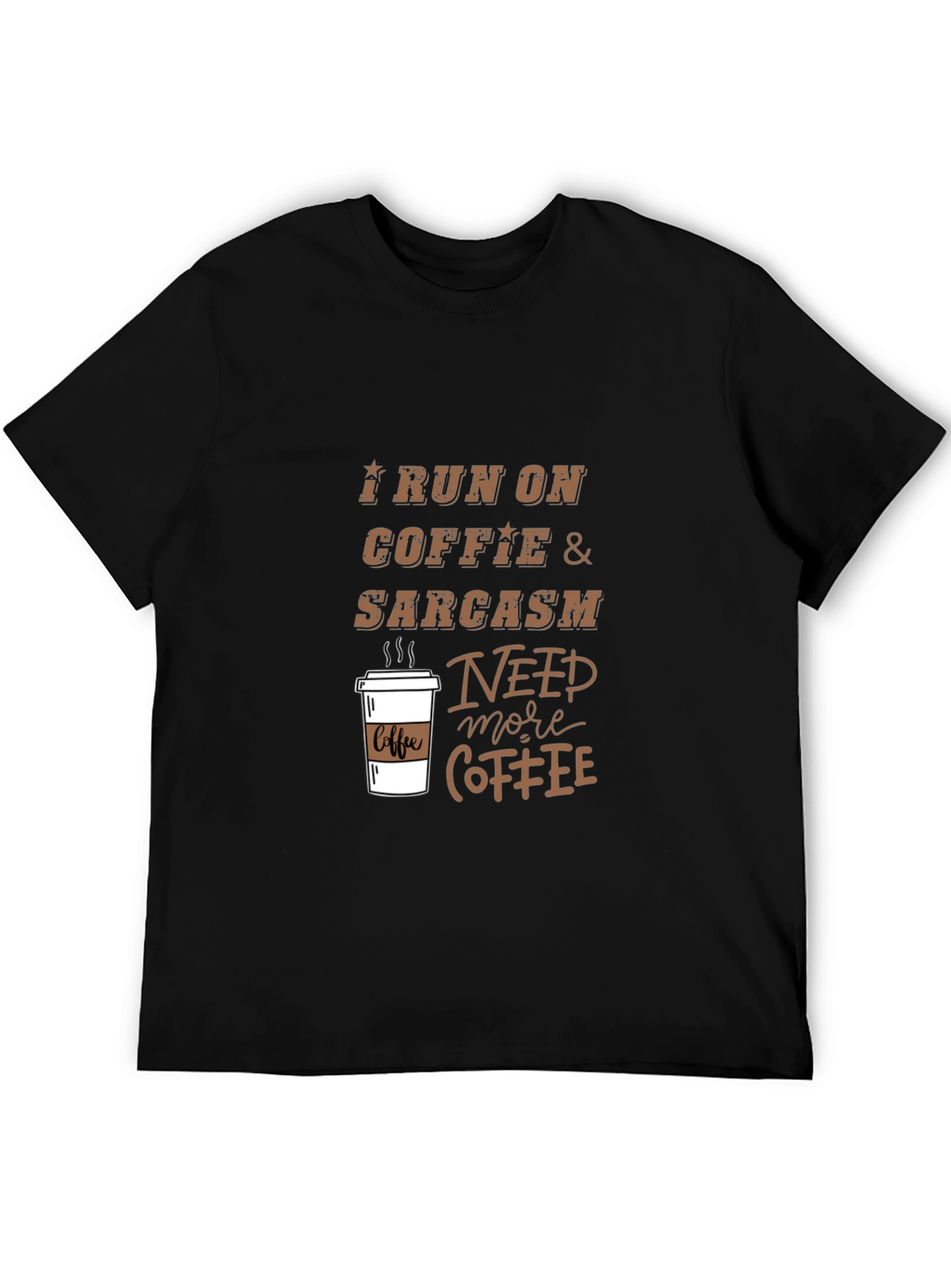 Coffee & Sarcasm Graphic Tee - Mens Black T-Shirt