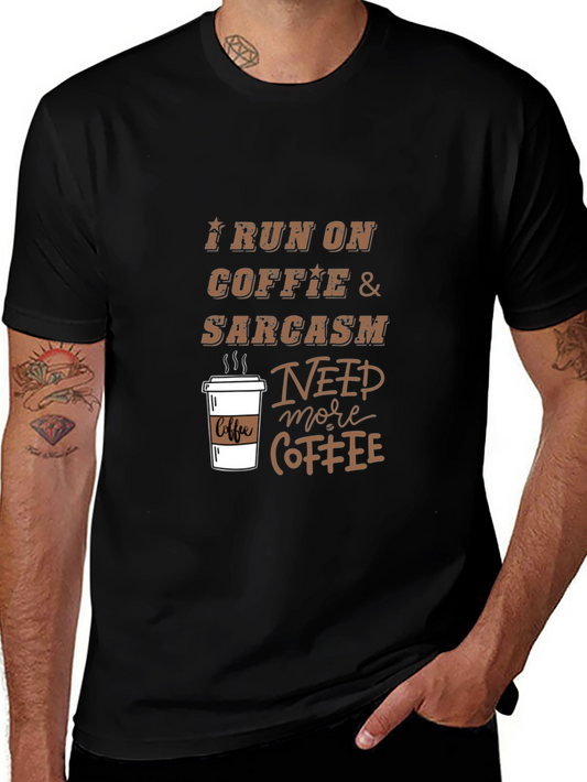 Coffee & Sarcasm Graphic Tee - Mens Black T-Shirt