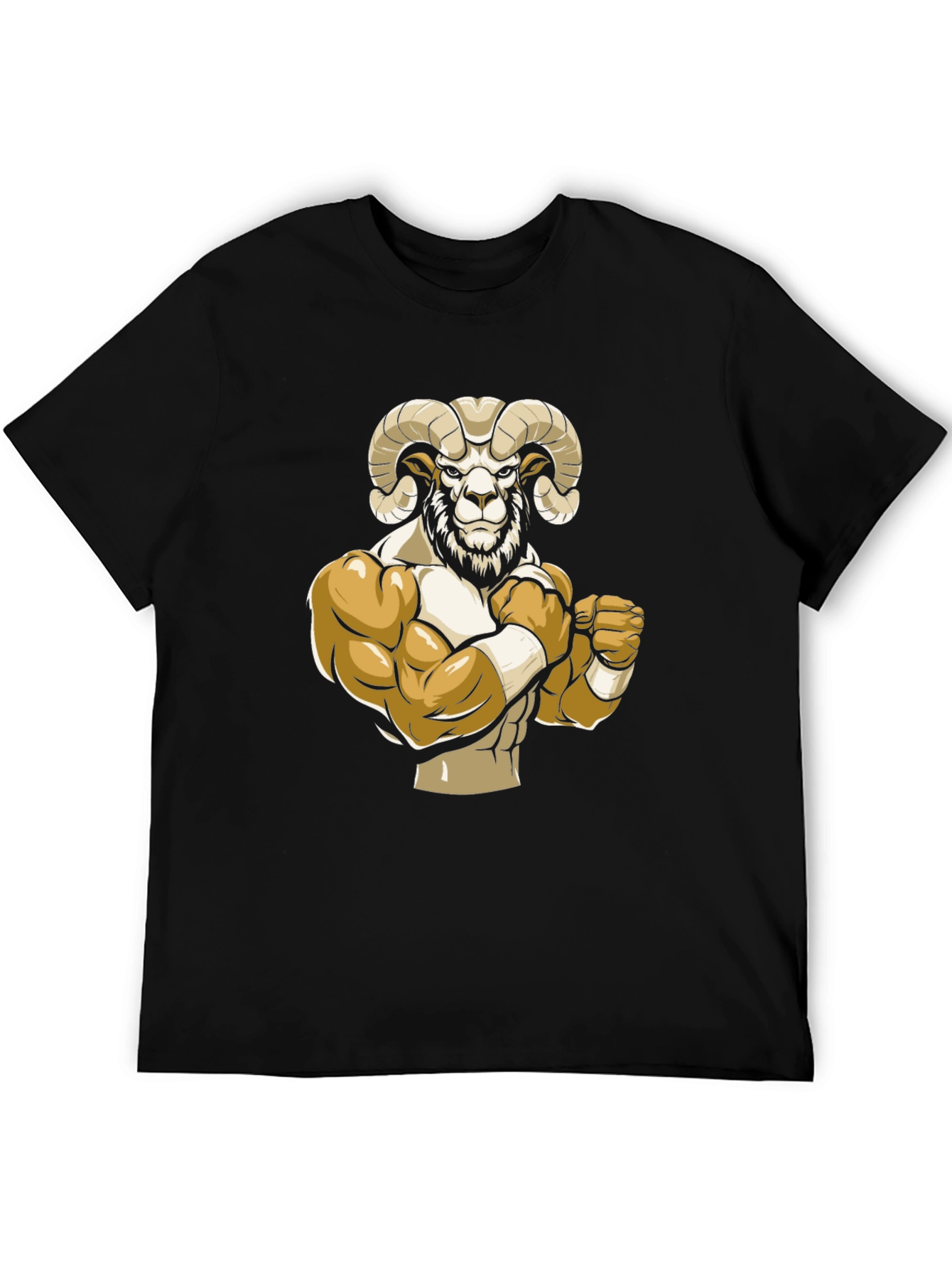 Black T-Shirt with Ram Mascot Graphic