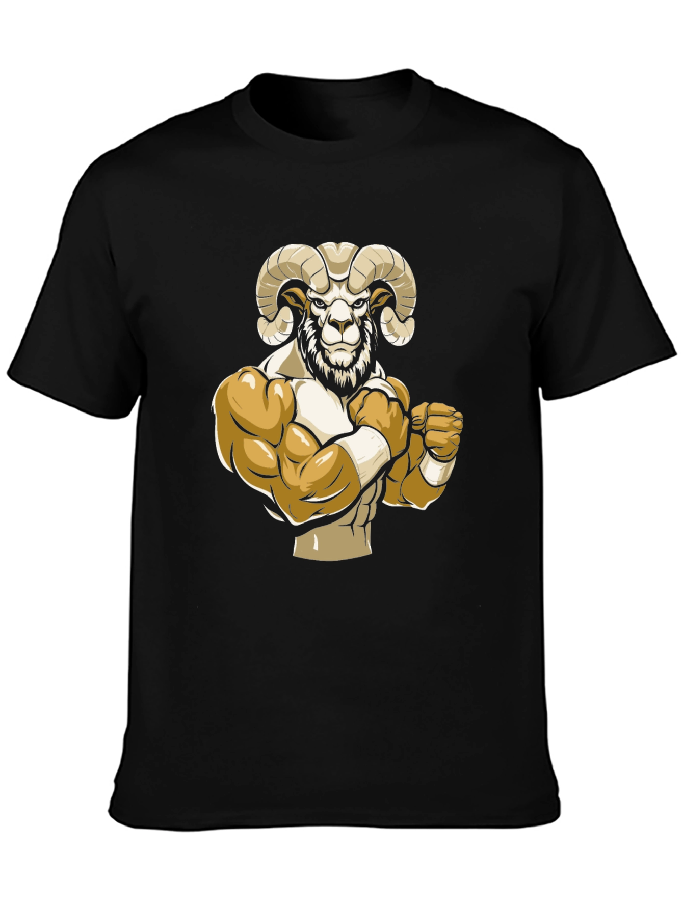 Black T-Shirt with Ram Mascot Graphic